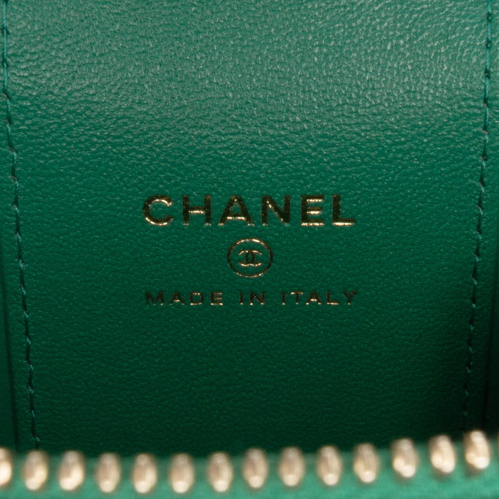 Chanel Mini CC Quilted Lambskin Top Handle Vanity Case With Chain