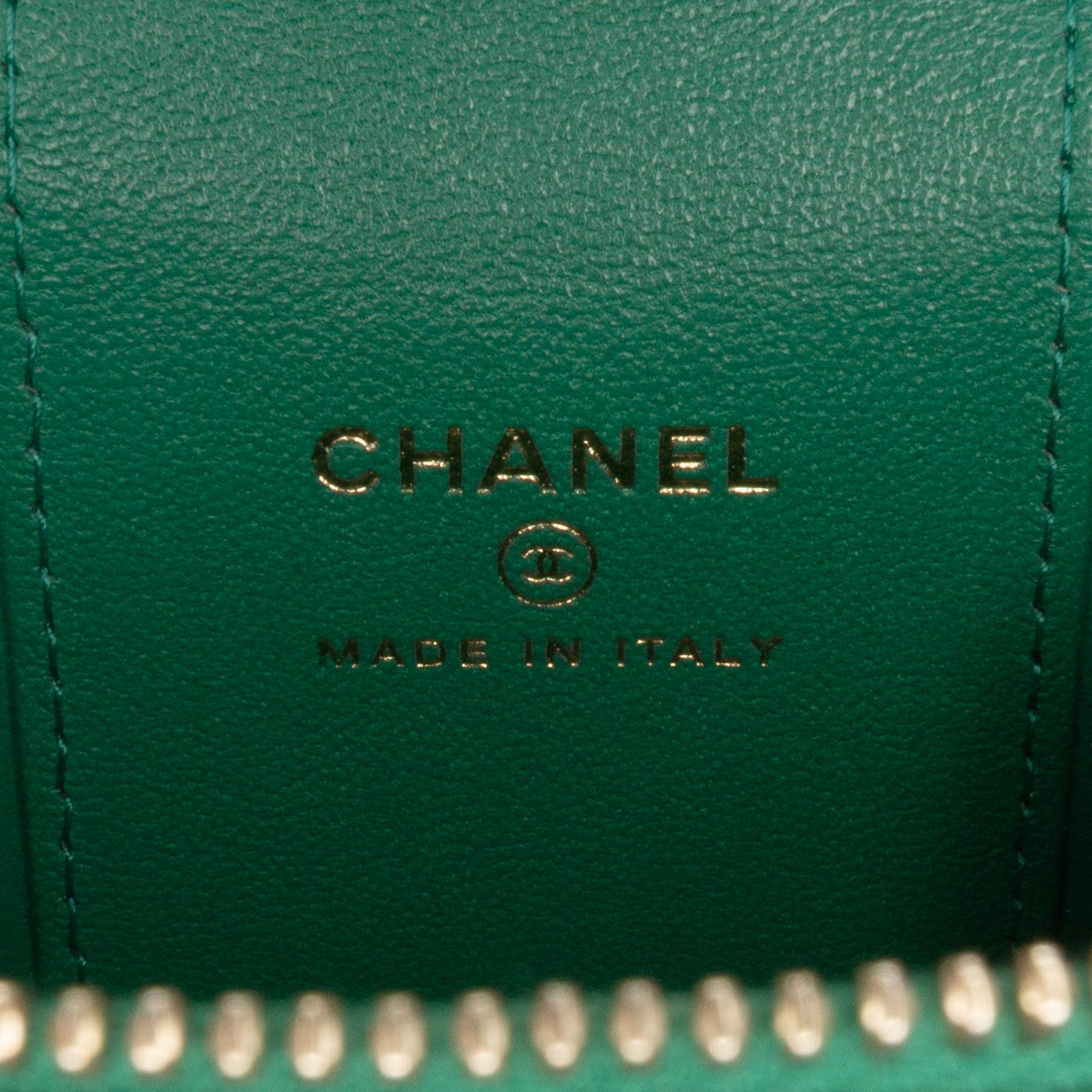 Chanel Mini CC Quilted Lambskin Top Handle Vanity Case With Chain