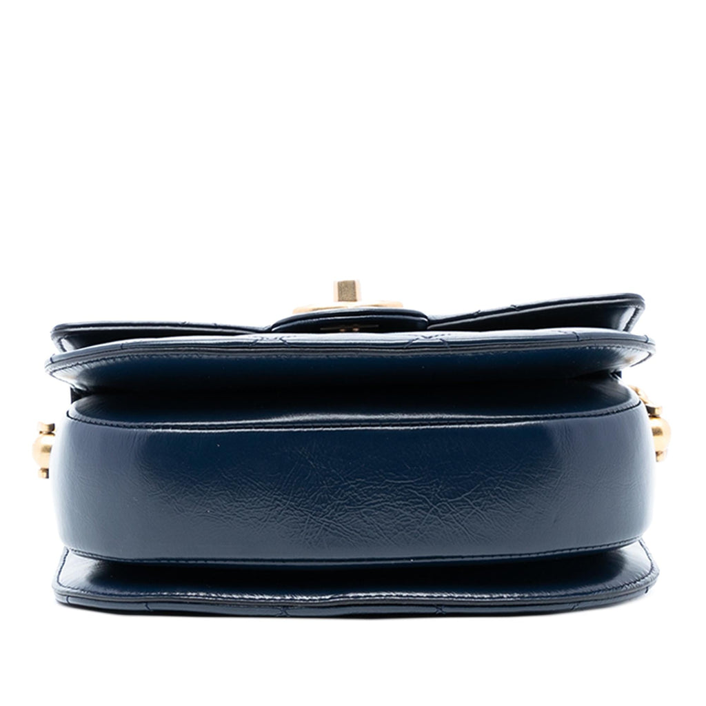 Chanel Mini CC Quilted Shiny Calfskin Round Moon Messenger Flap
