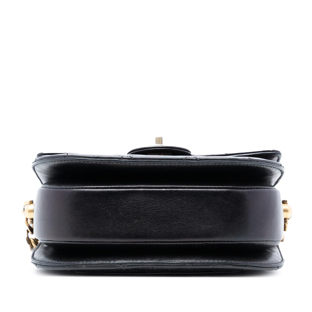 Chanel Mini CC Quilted Shiny Calfskin Round Moon Messenger Flap