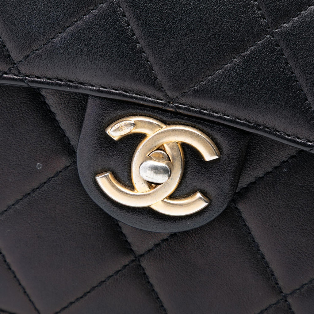 Chanel Mini CC Quilted Shiny Calfskin Round Moon Messenger Flap
