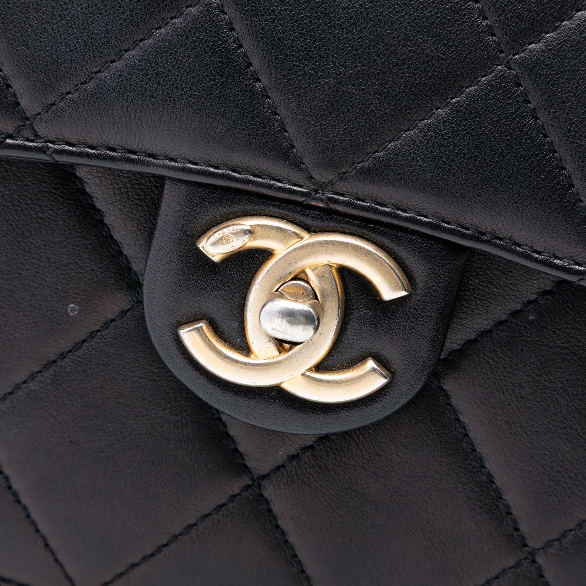 Chanel Mini CC Quilted Shiny Calfskin Round Moon Messenger Flap