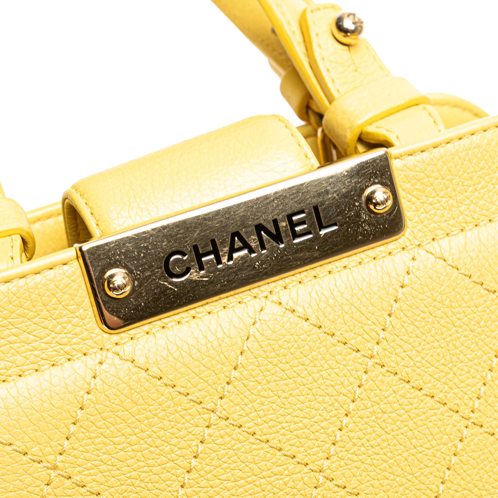 Chanel Mini Calfskin Label Click Shopping Tote