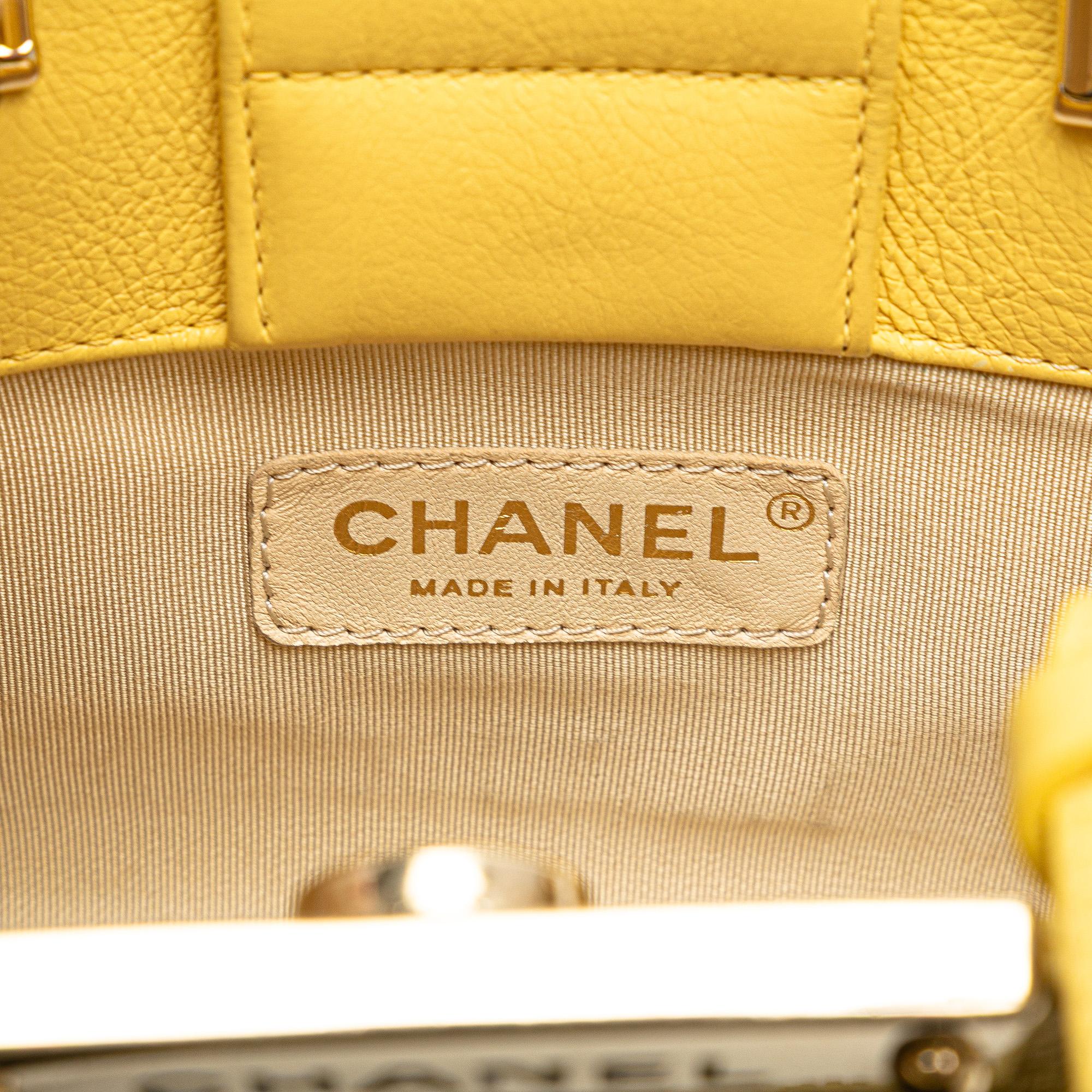 Chanel Mini Calfskin Label Click Shopping Tote