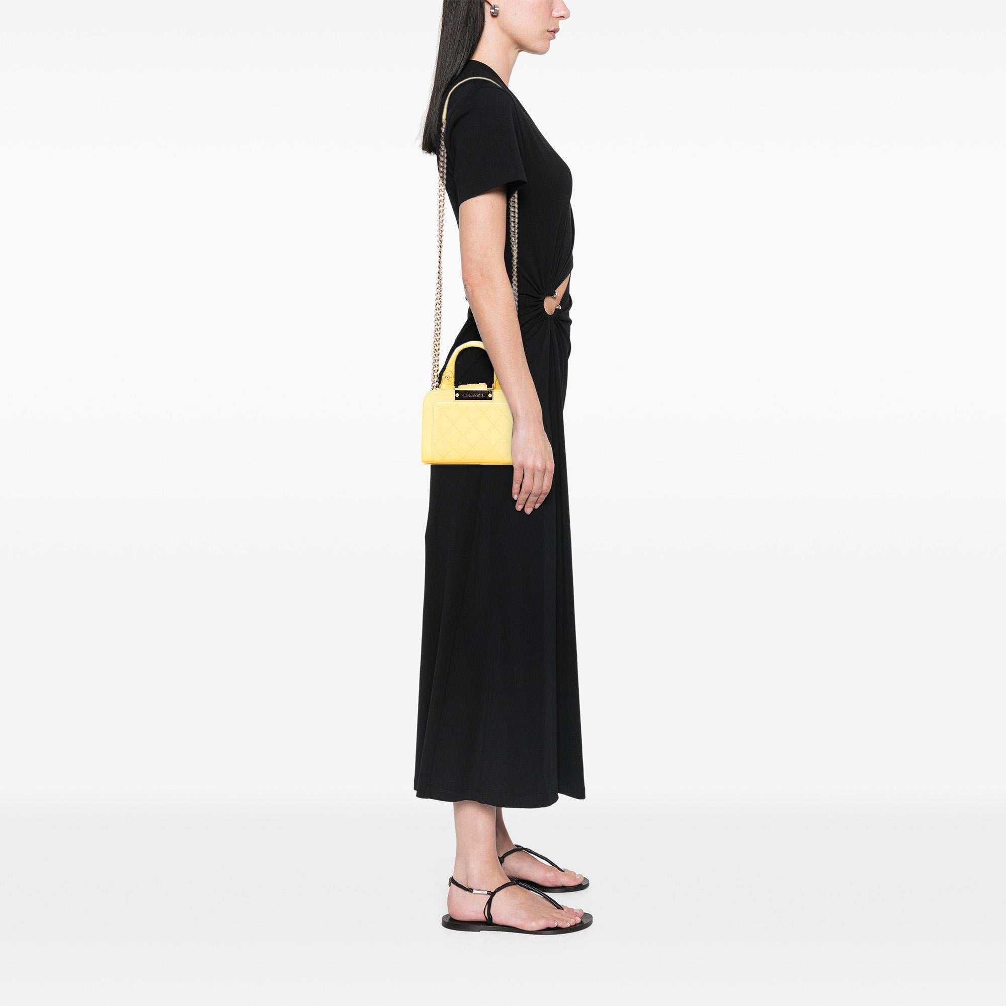 Chanel Mini Calfskin Label Click Shopping Tote