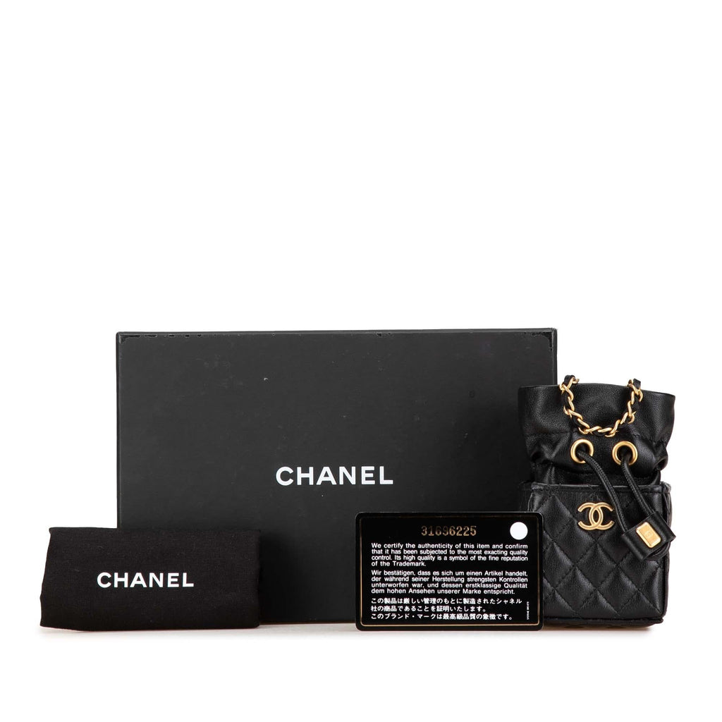 Chanel Mini Calfskin Square Drawstring Bucket Bag (SHG-wJSkso)