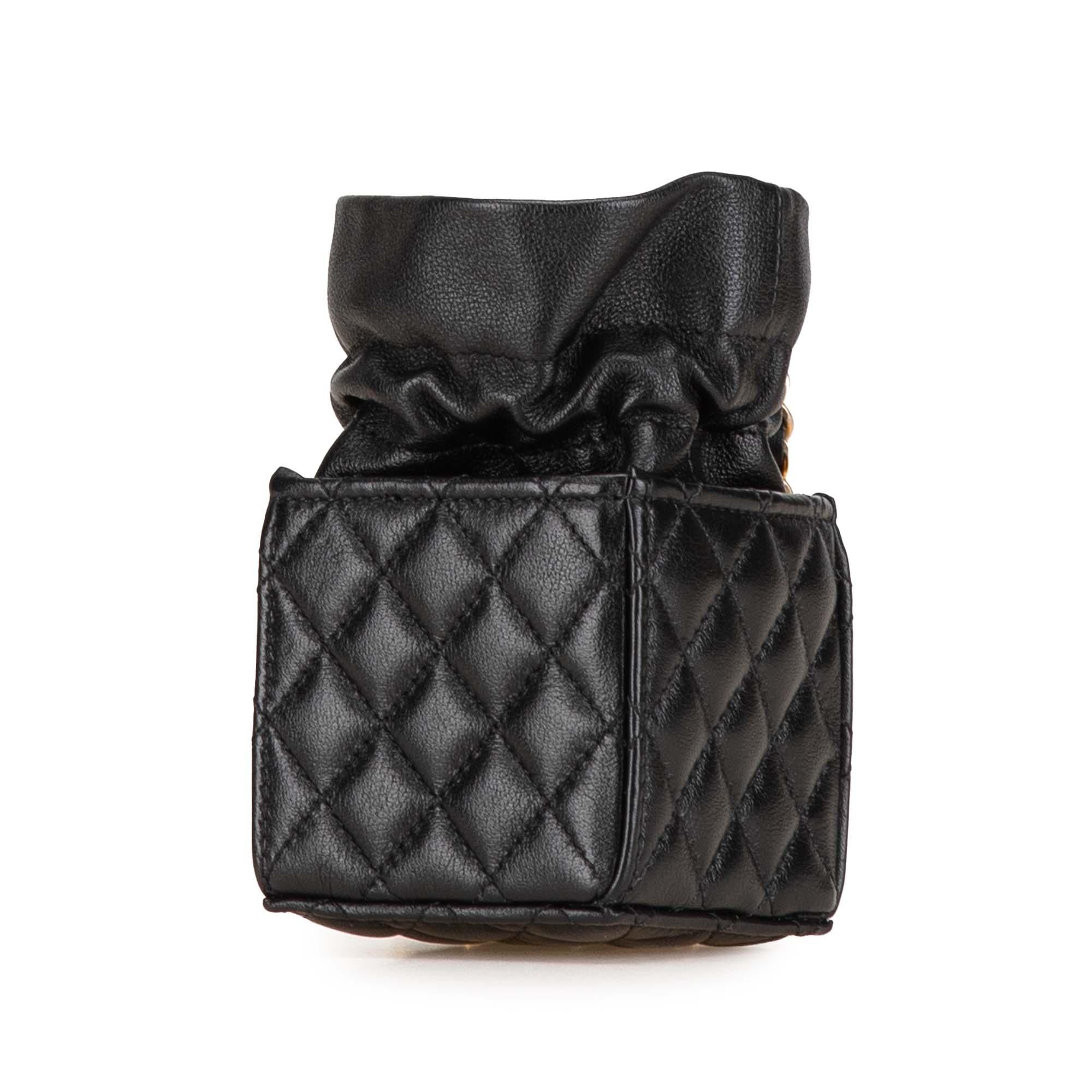 Chanel Mini Calfskin Square Drawstring Bucket Bag (SHG-wJSkso)