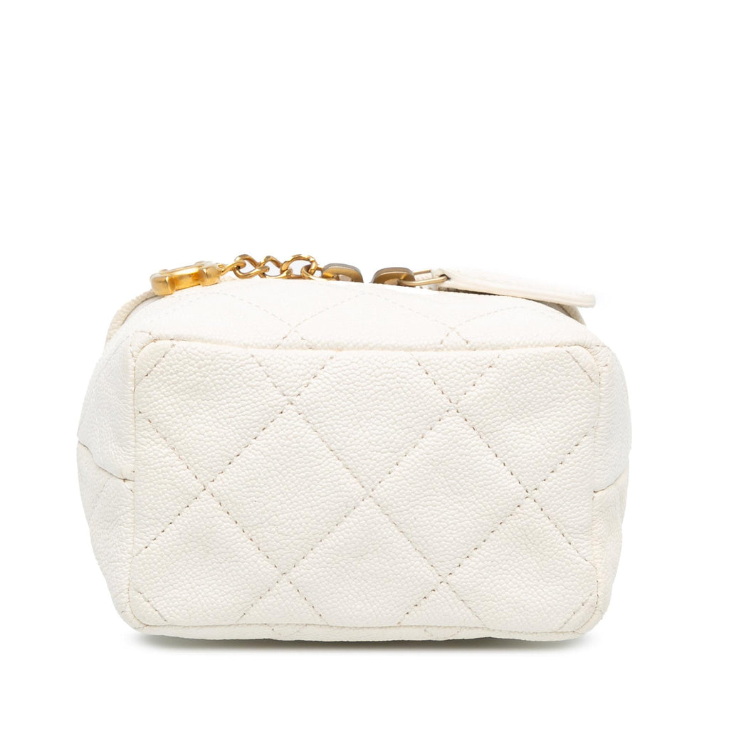 Chanel Mini Caviar Chain Zip Around Vanity Case (SHG-n4JYhS)