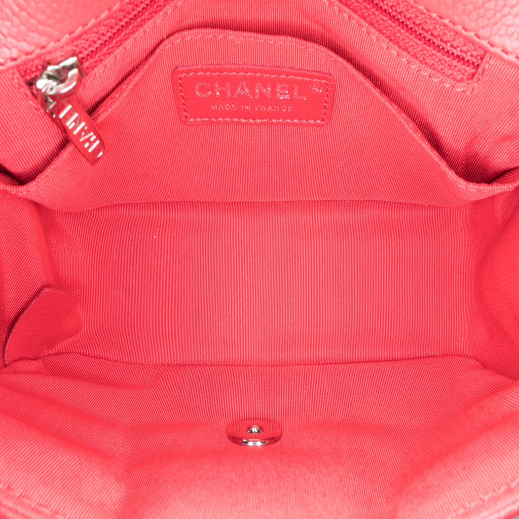 Chanel Mini Caviar Chevron Data Center Envelope Flap Bag