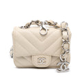 Chanel Mini Chevron Lambskin Card Holder Chain Belt Bag