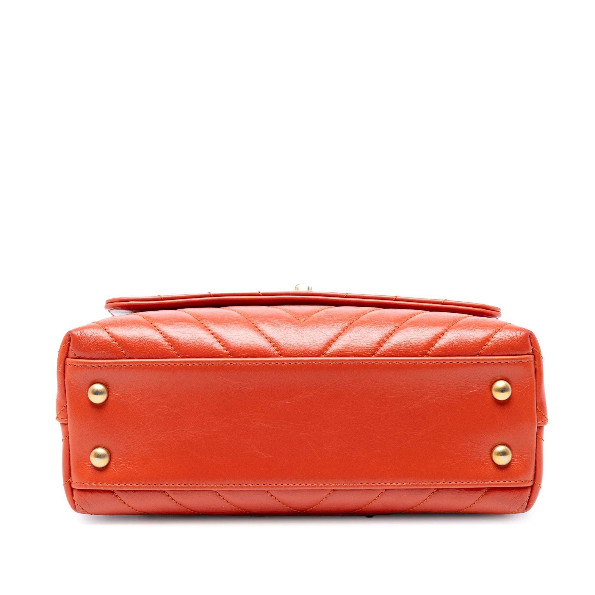 Chanel Mini Chevron Lambskin Coco Top Handle Bag