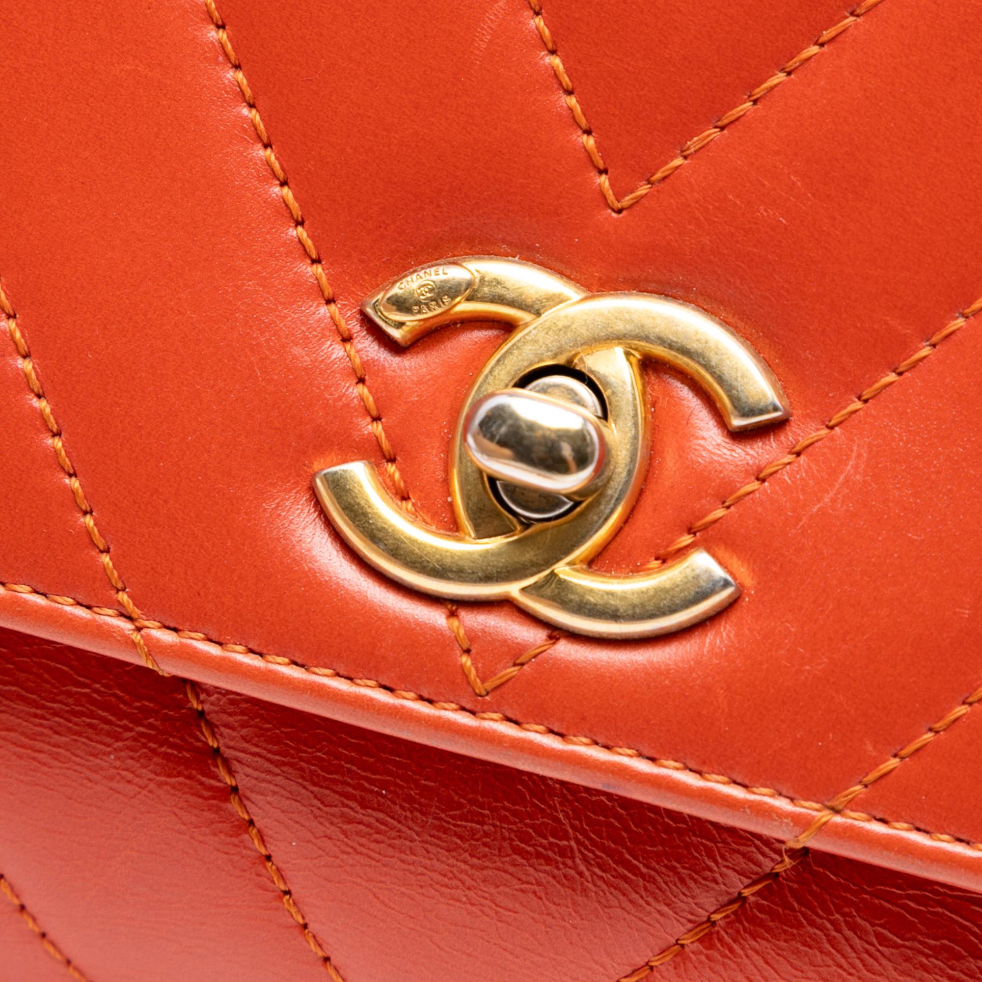 Chanel Mini Chevron Lambskin Coco Top Handle Bag