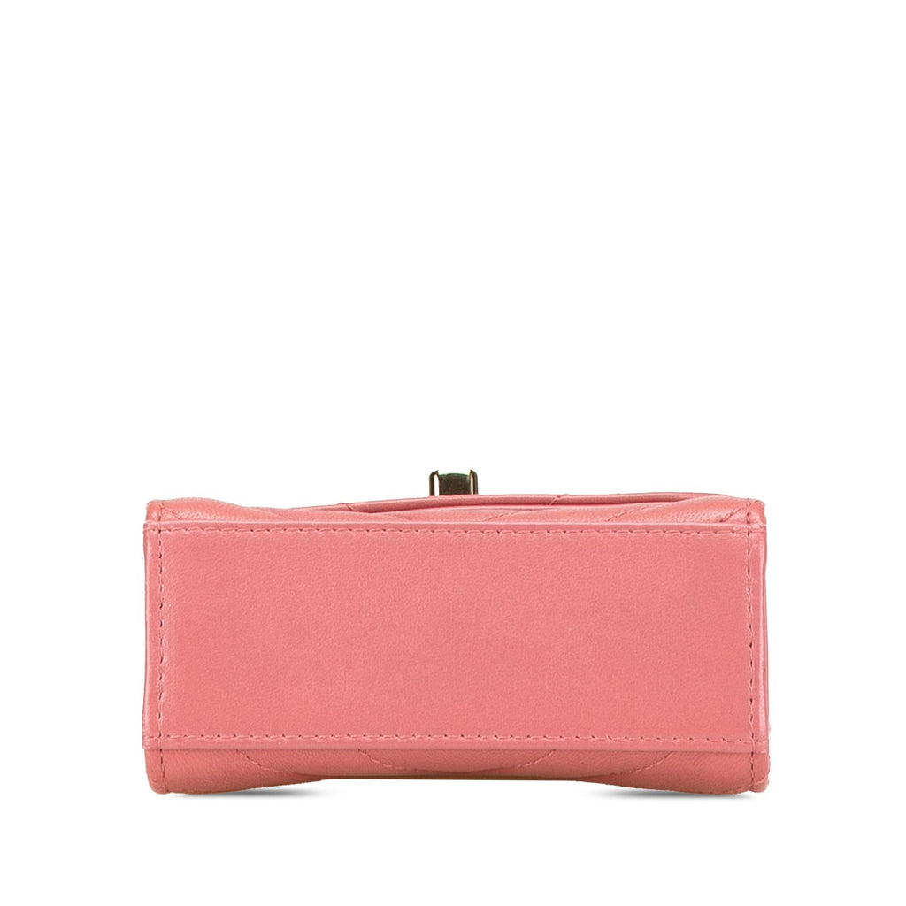 Chanel Mini Chevron Lambskin Trendy CC Chain Wallet