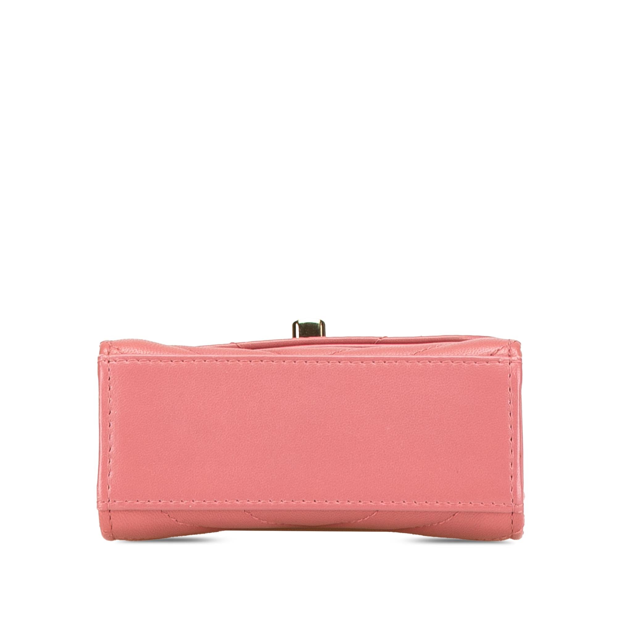 Chanel Mini Chevron Lambskin Trendy CC Chain Wallet