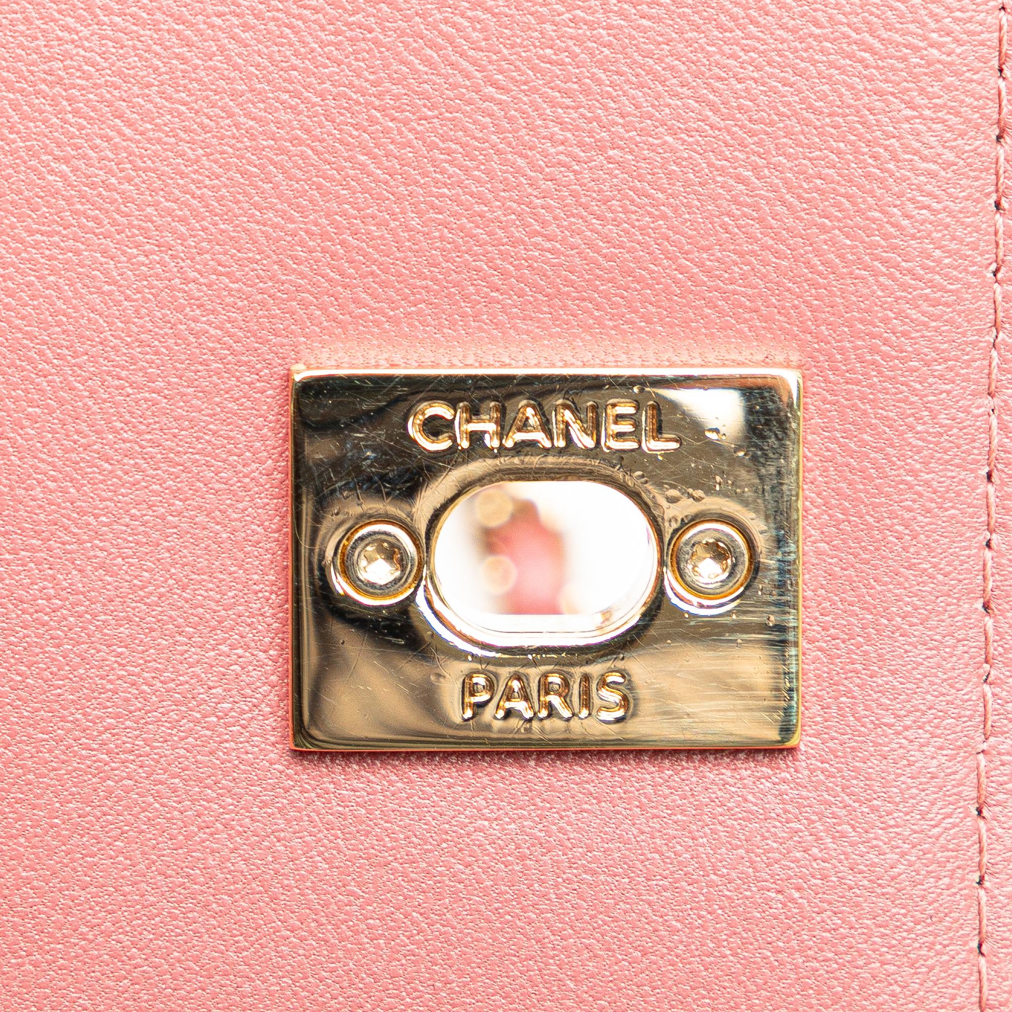 Chanel Mini Chevron Lambskin Trendy CC Chain Wallet