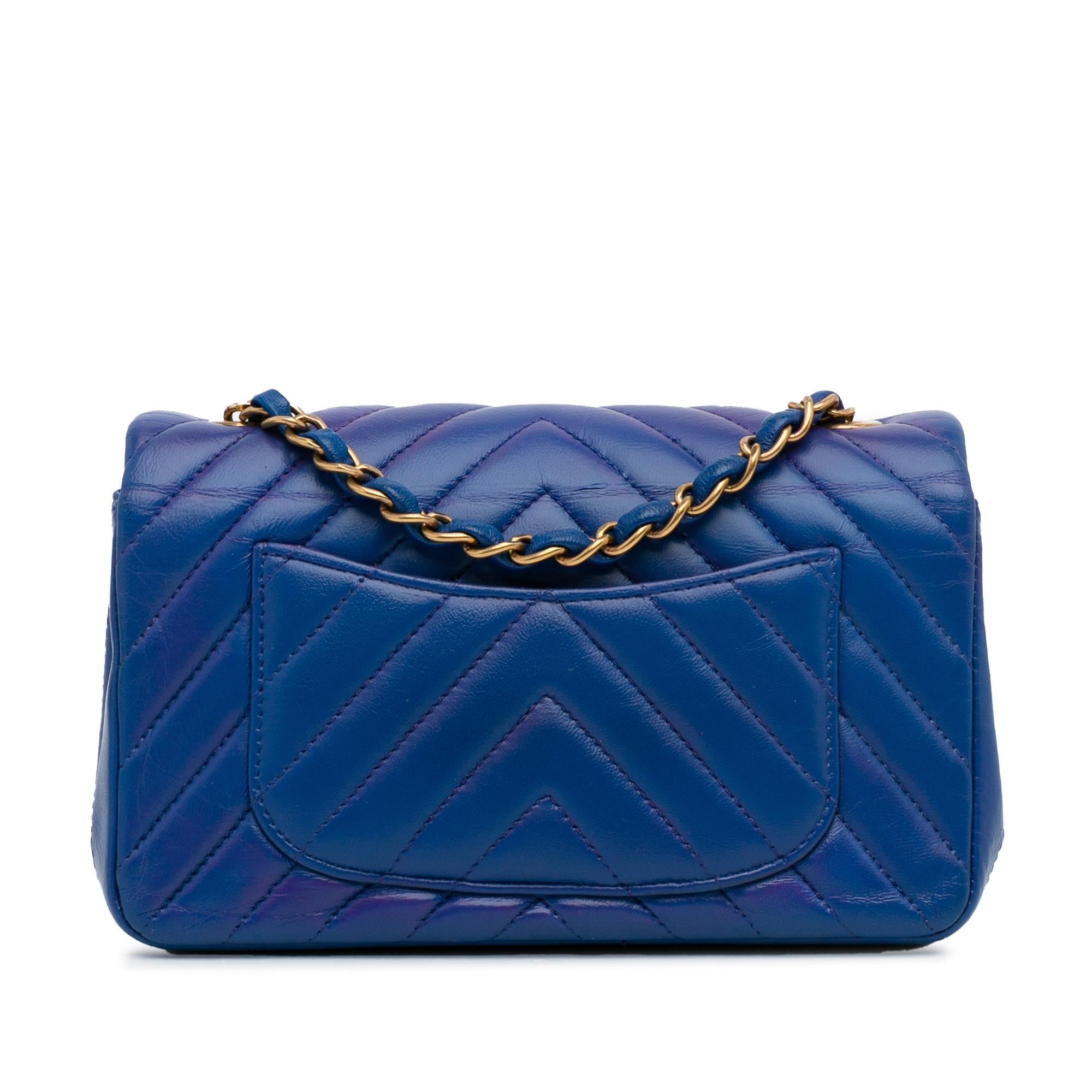 Chanel Mini Chevron Quilted Lambskin Rectangular Flap Bag (SHG-S3wMjz)
