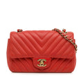 Chanel Mini Chevron Quilted Lambskin Rectangular Flap Bag (SHG-rXZBco)
