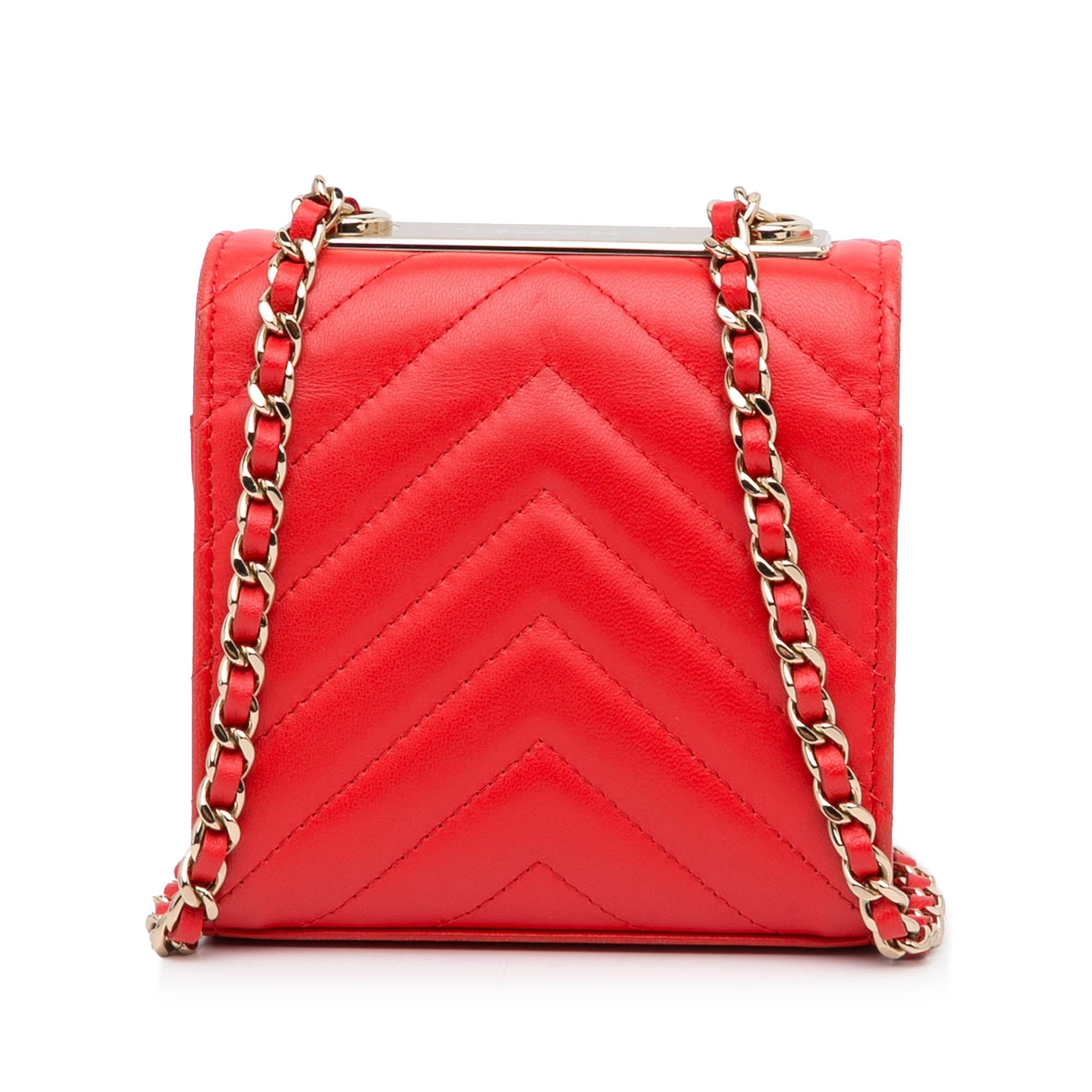 Chanel Mini Chevron Quilted Lambskin Trendy CC Chain Wallet (SHG-9U0SK0)