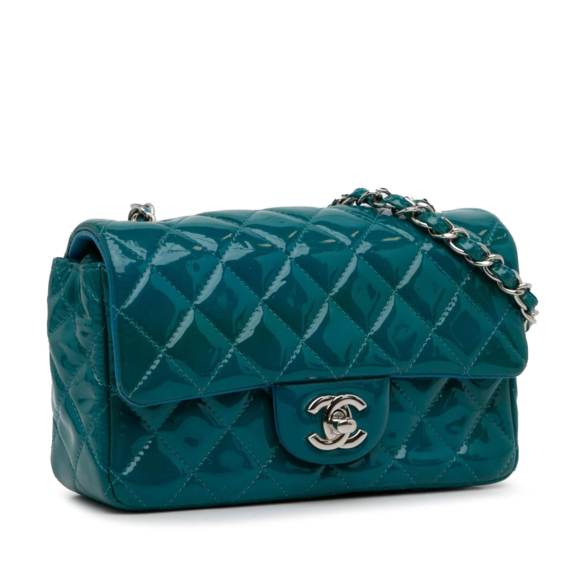Chanel Mini Classic Patent Rectangular Single Flap (SHG-9x8gL6)
