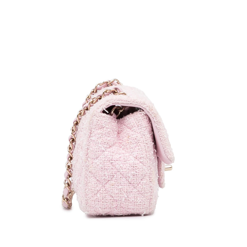 Chanel Mini Classic Rectangular Tweed Flap (SHG-lbDBOI)