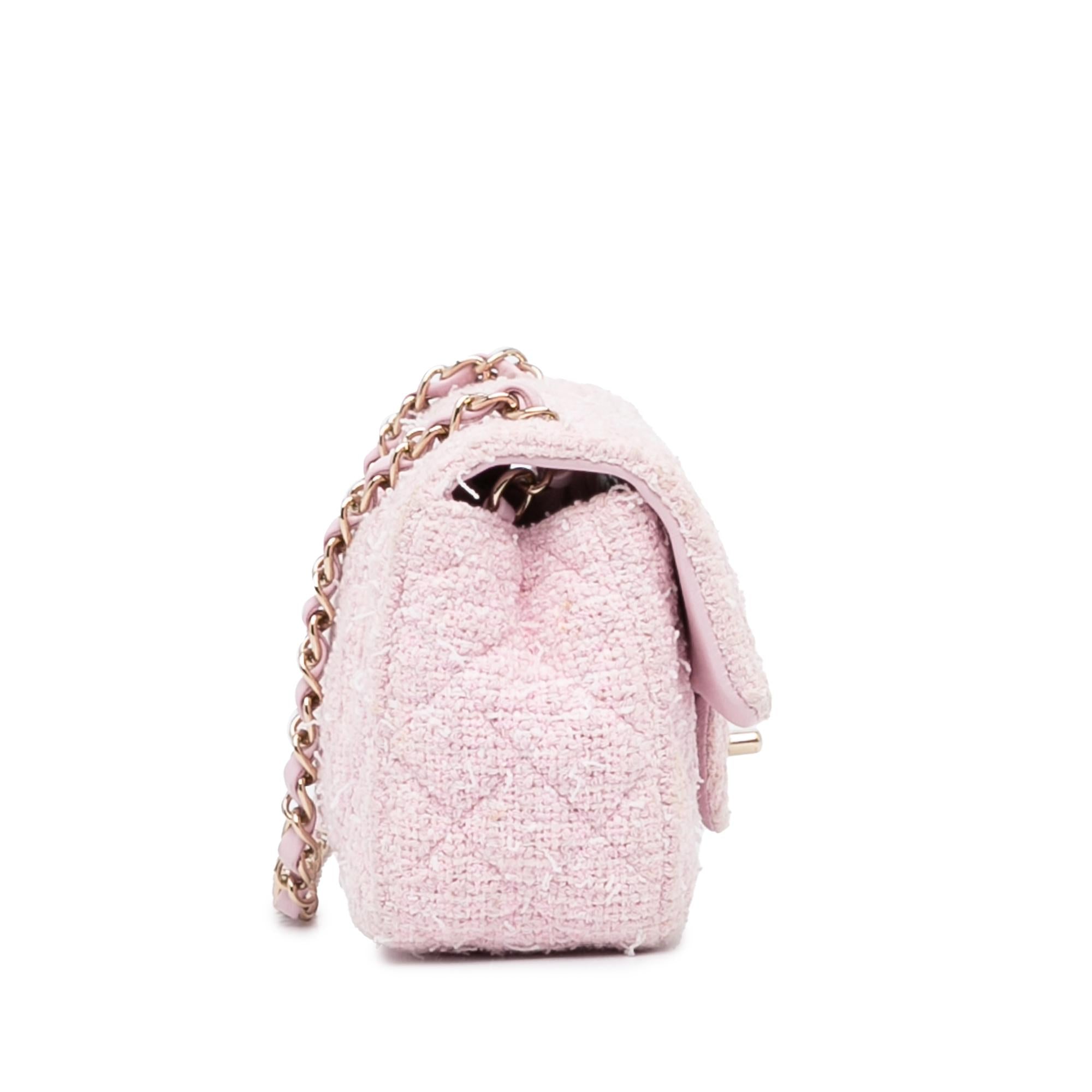 Chanel Mini Classic Rectangular Tweed Flap (SHG-lbDBOI)