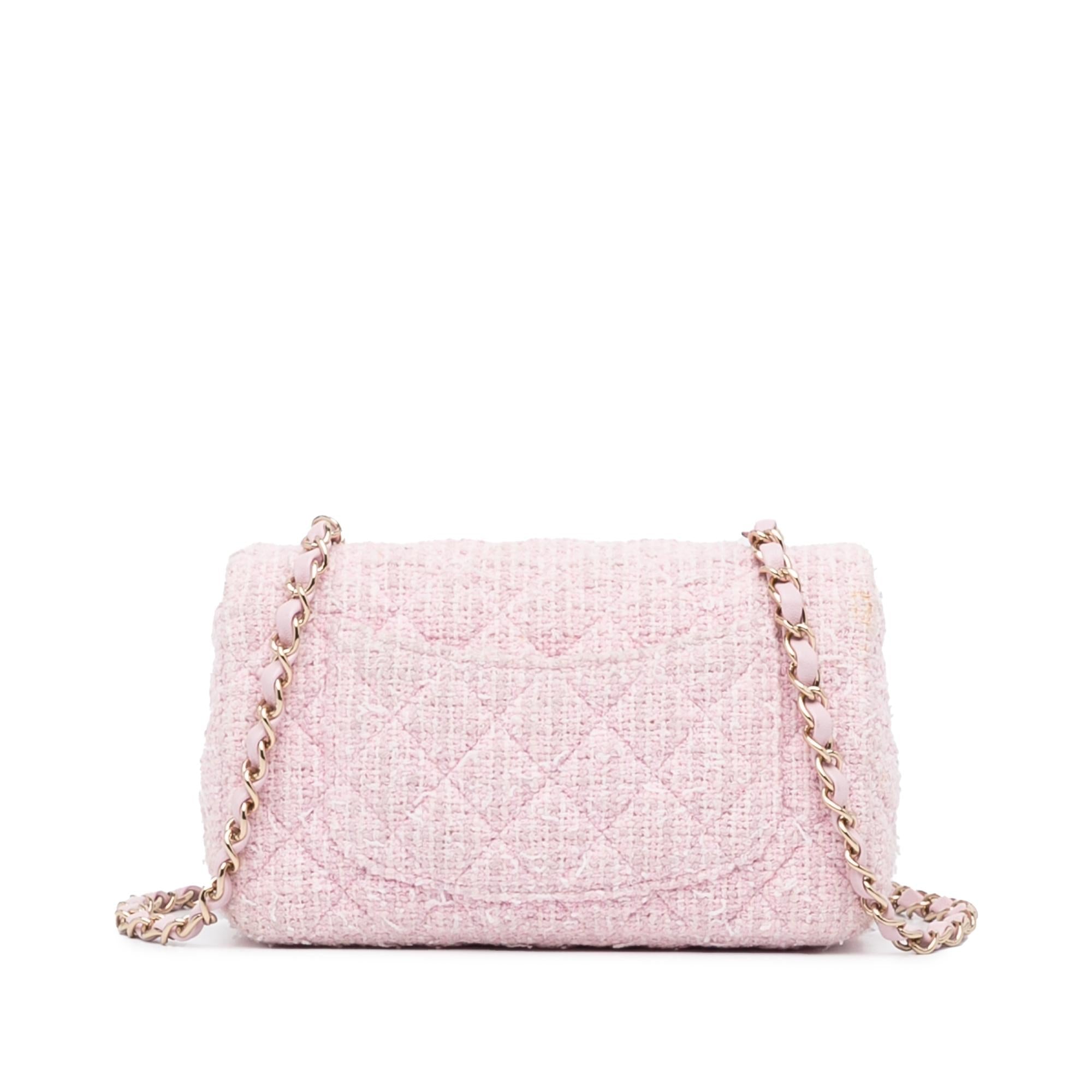Chanel Mini Classic Rectangular Tweed Flap (SHG-lbDBOI)