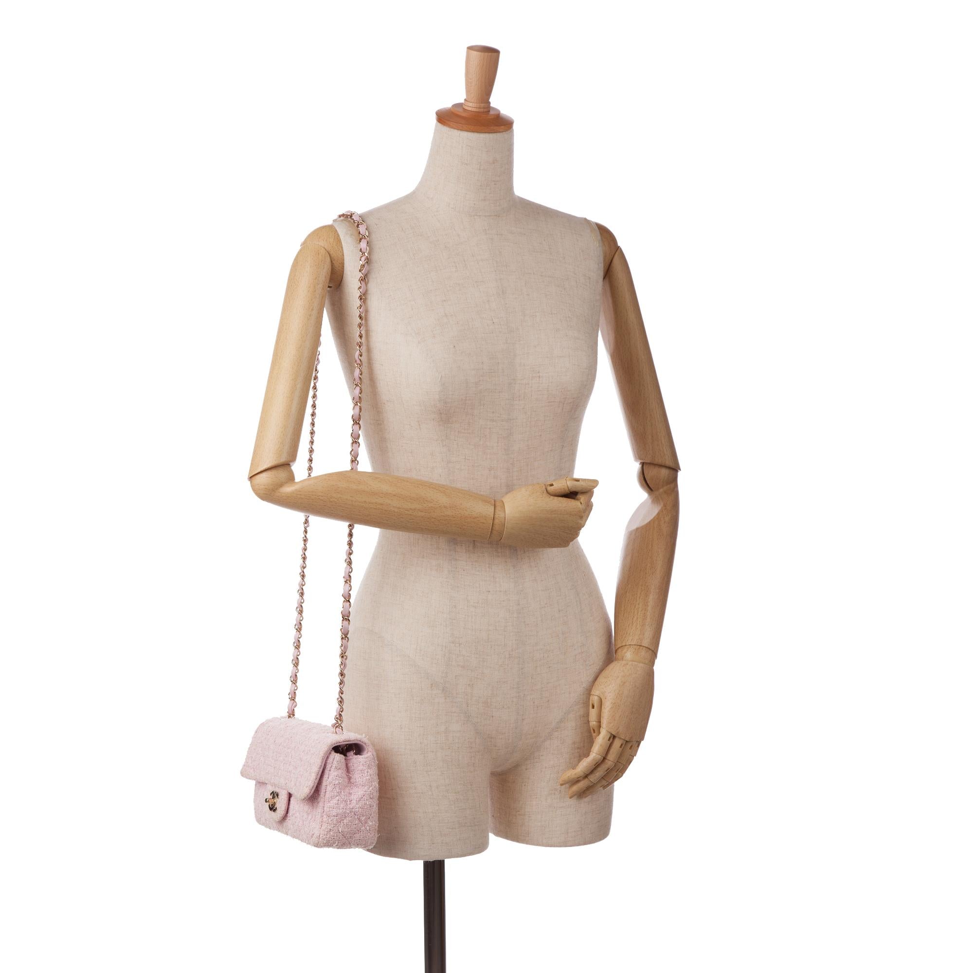 Chanel Mini Classic Rectangular Tweed Flap (SHG-lbDBOI)