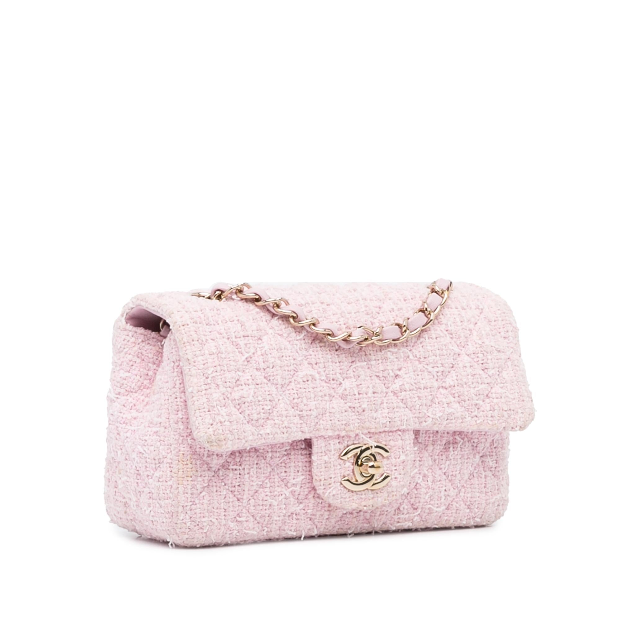 Chanel Mini Classic Rectangular Tweed Flap (SHG-lbDBOI)