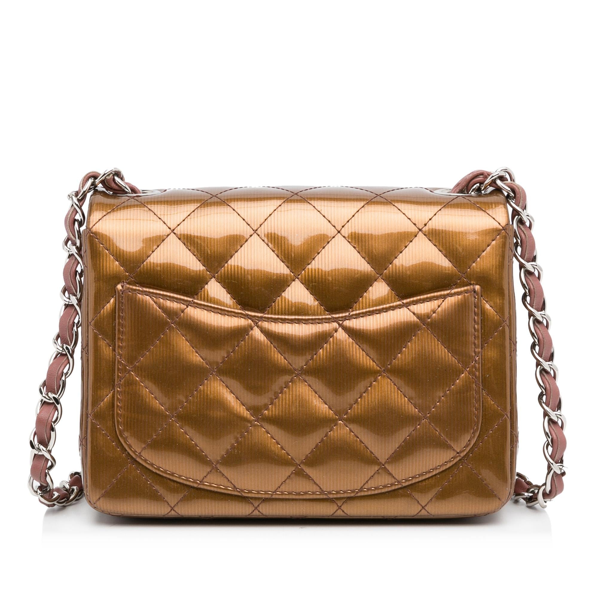 Chanel Mini Classic Square Patent Single Flap (SHG-nmtI7p)