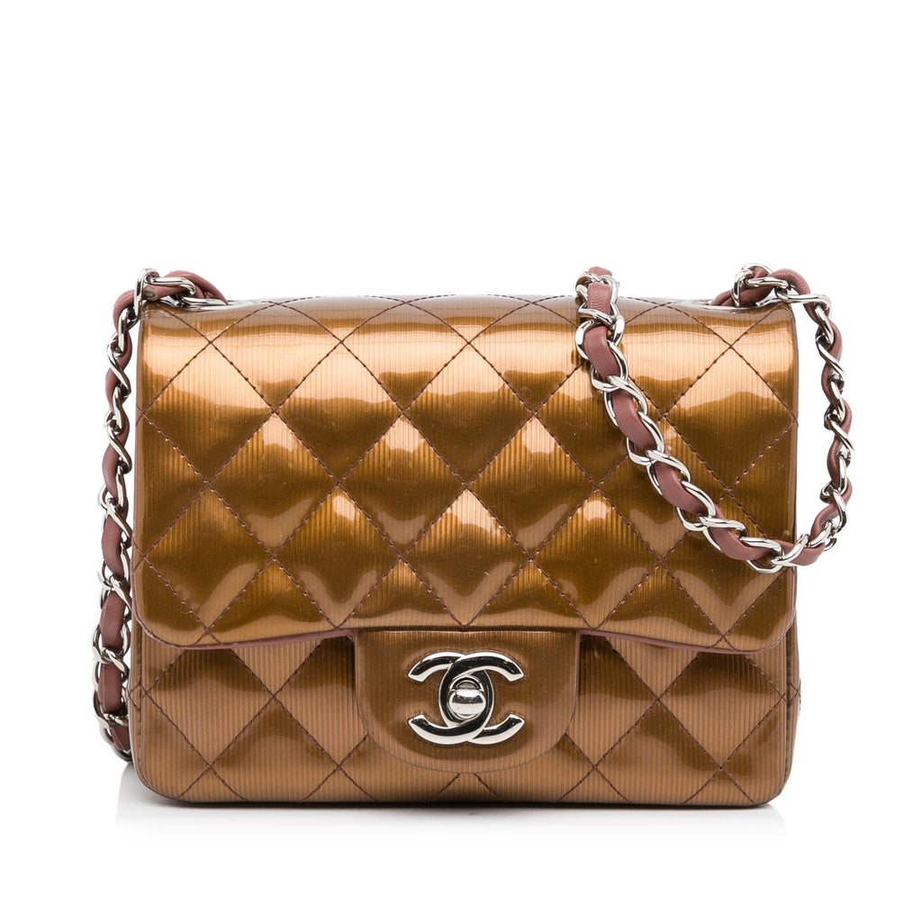 Chanel Mini Classic Square Patent Single Flap (SHG-nmtI7p)