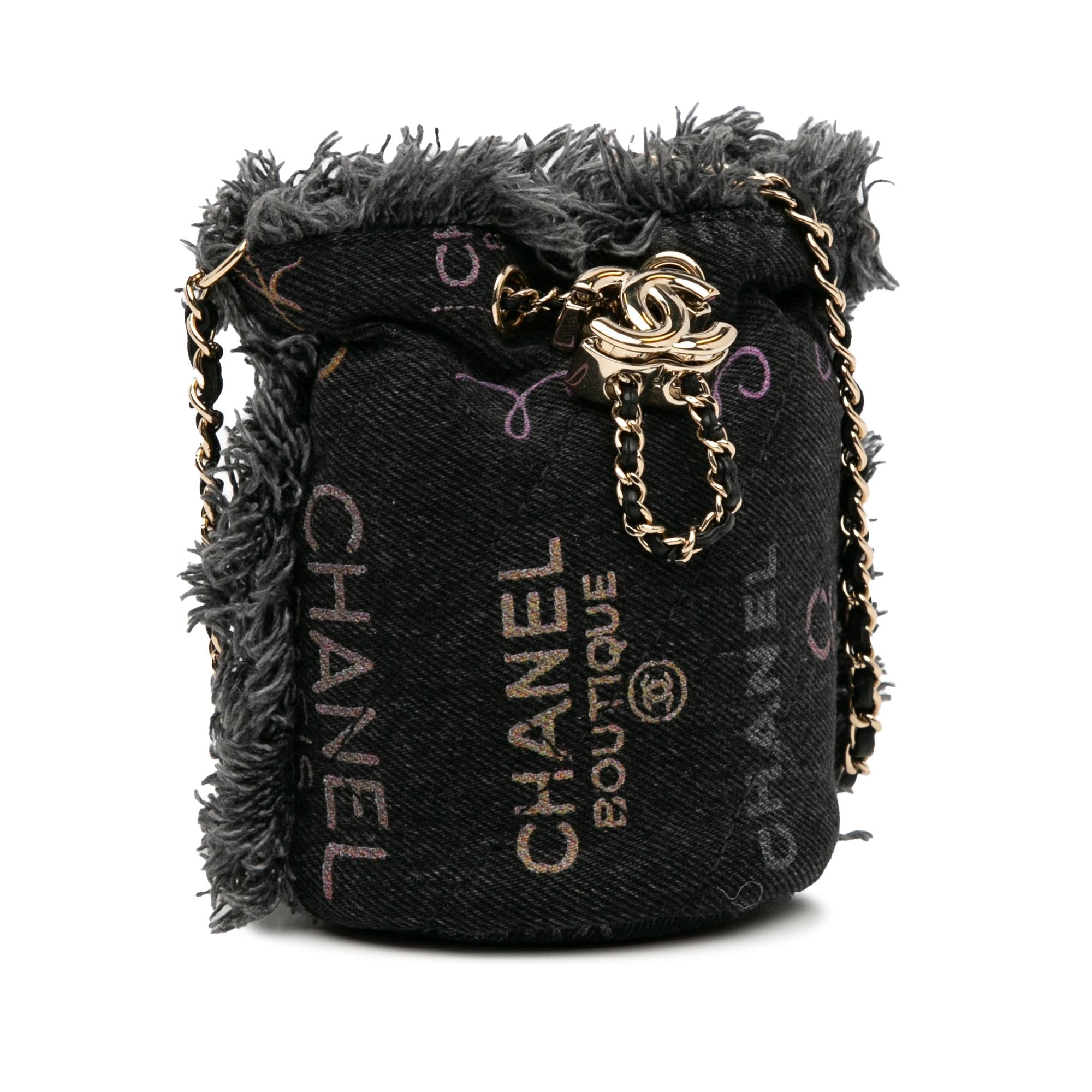 Chanel Mini Denim Mood Bucket with Chain