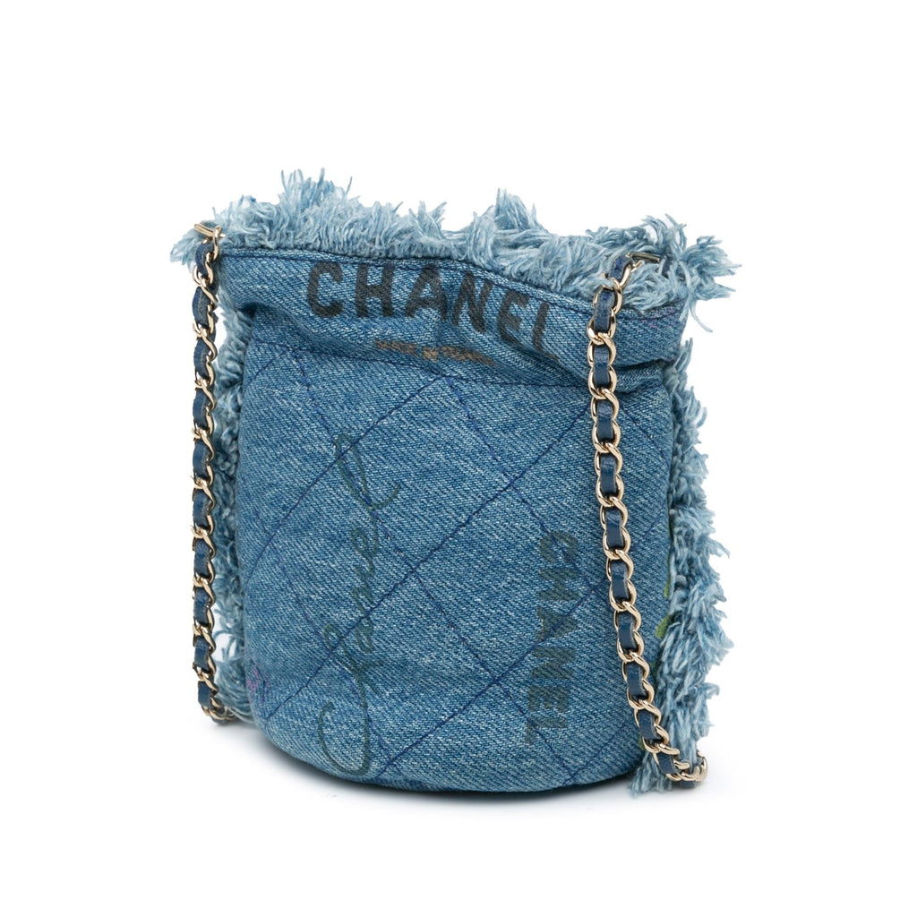 Chanel Mini Denim Mood Bucket with Chain