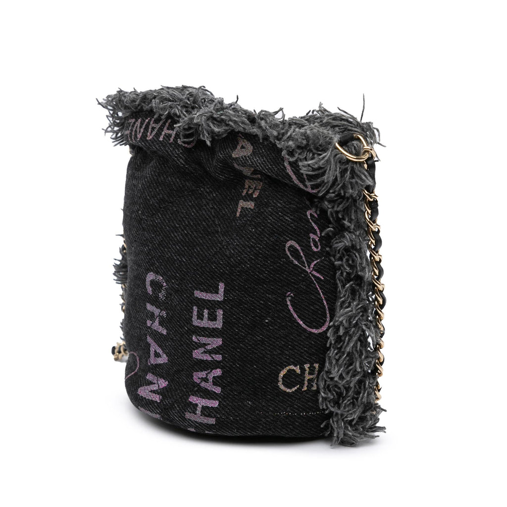 Chanel Mini Denim Mood Bucket with Chain