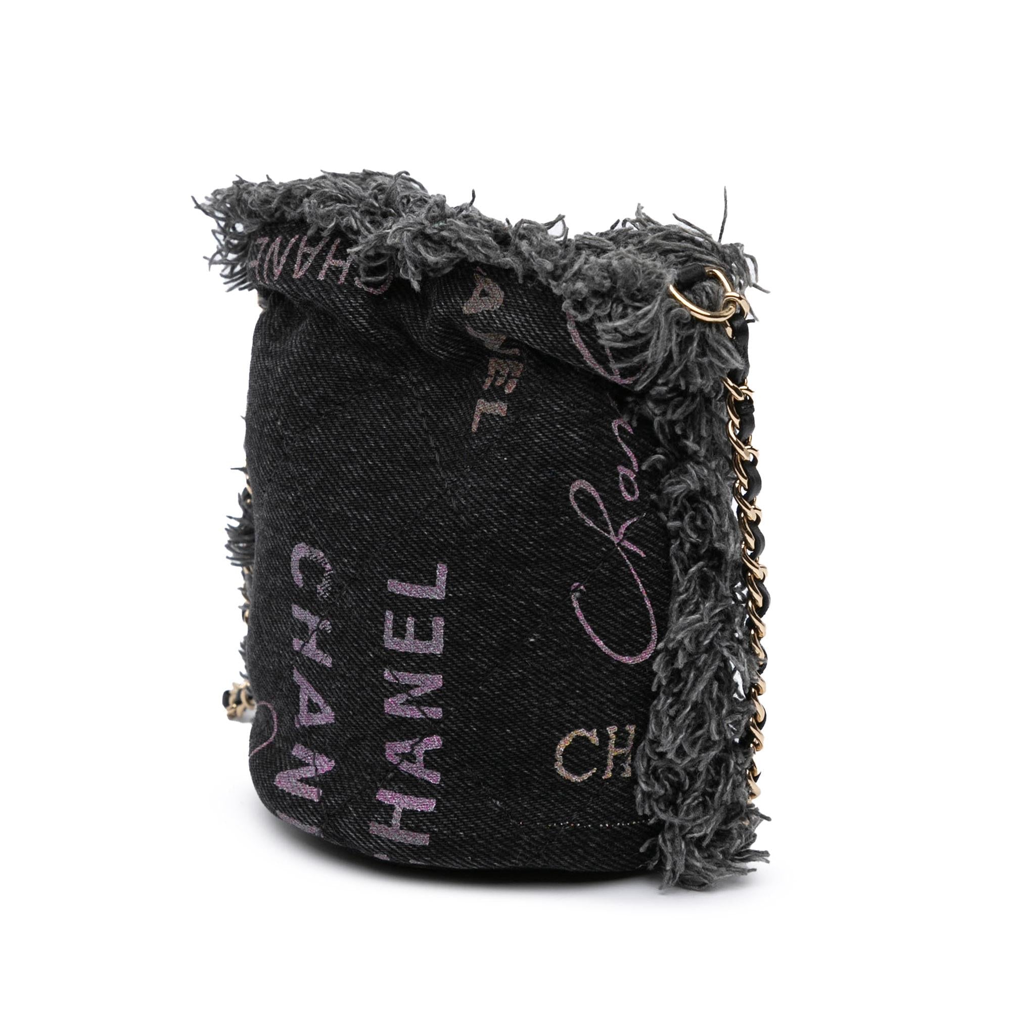 Chanel Mini Denim Mood Bucket with Chain