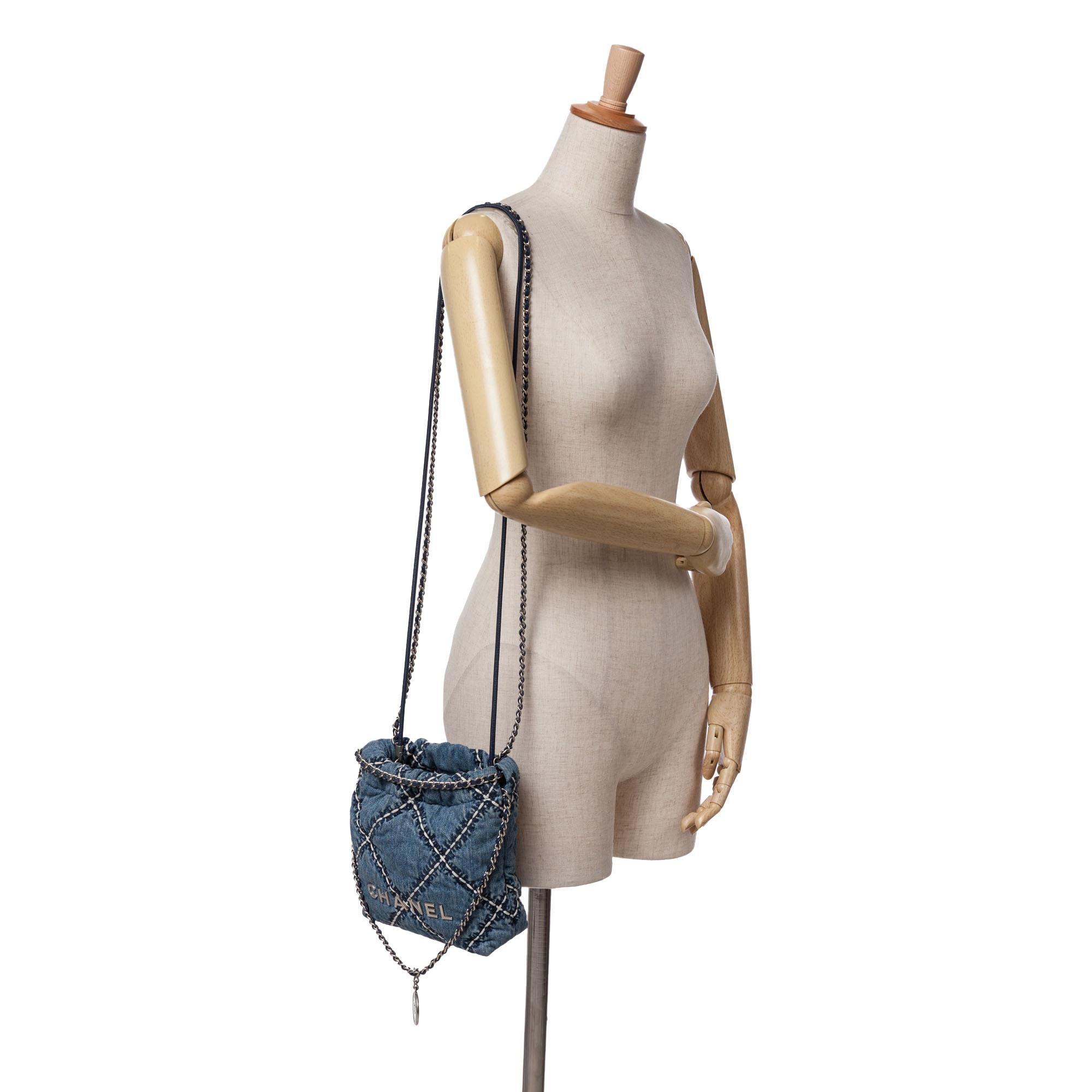 Chanel Mini Denim Stitched 22 Handbag