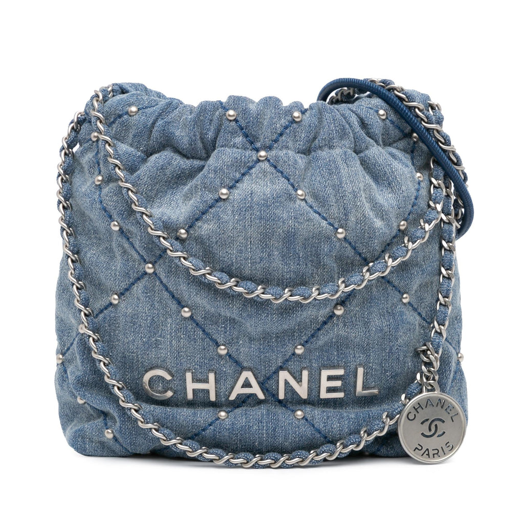 Chanel Mini Denim Studded 22 Handbag