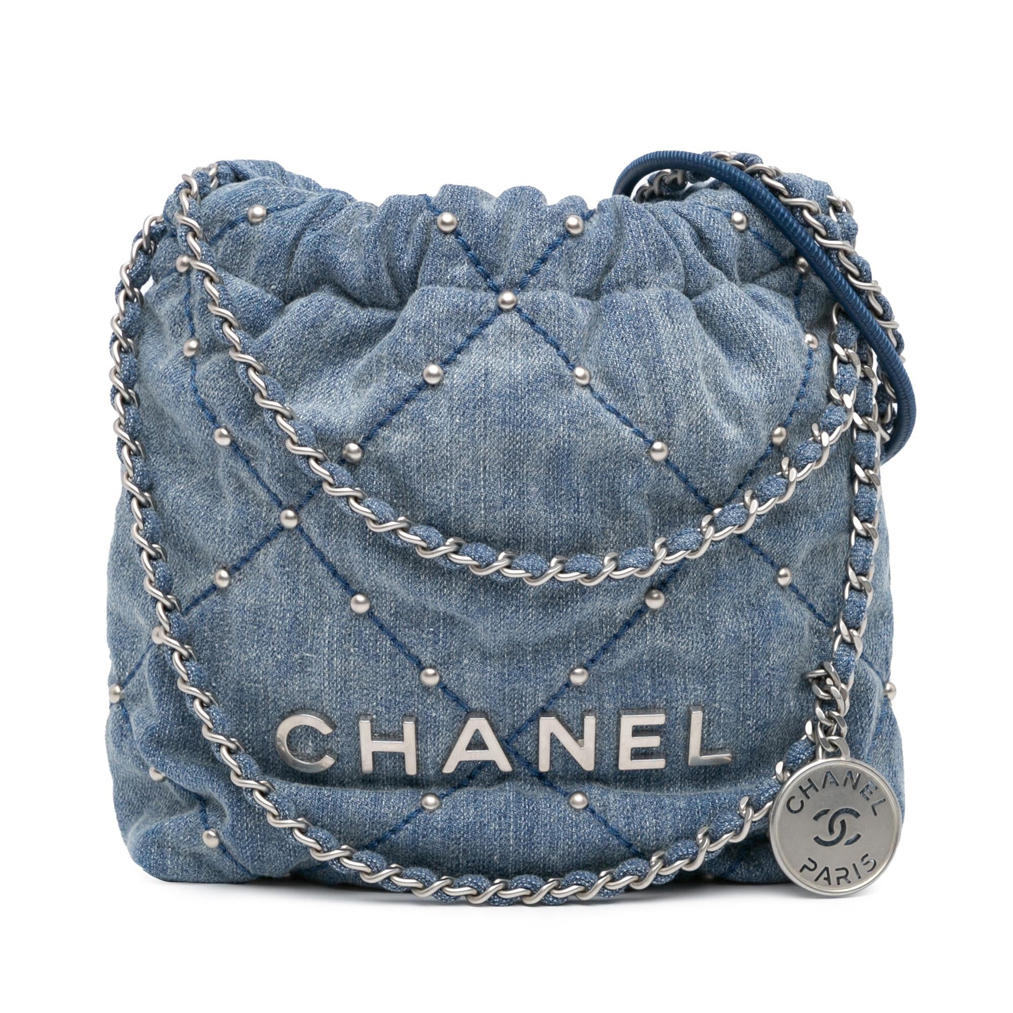 Chanel Mini Denim Studded 22 Handbag