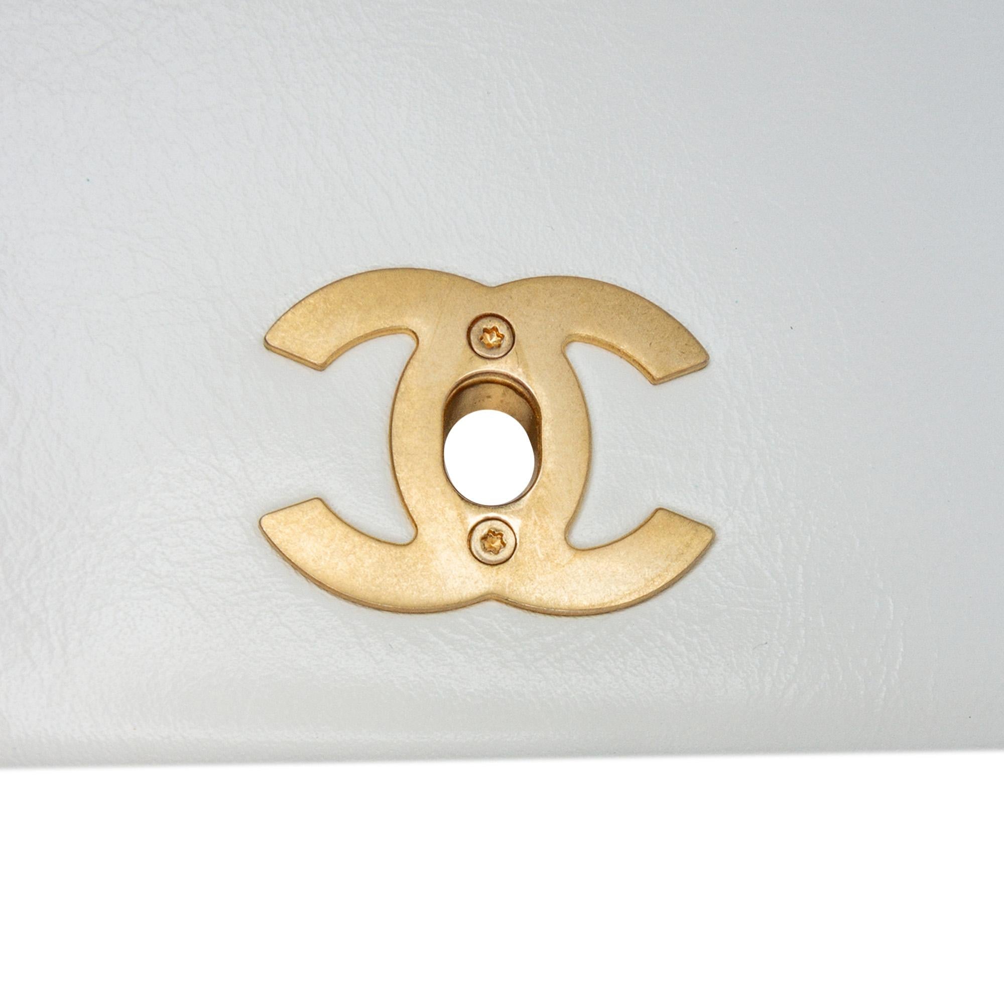 Chanel Mini Glazed Calfskin Pearl Side Flap