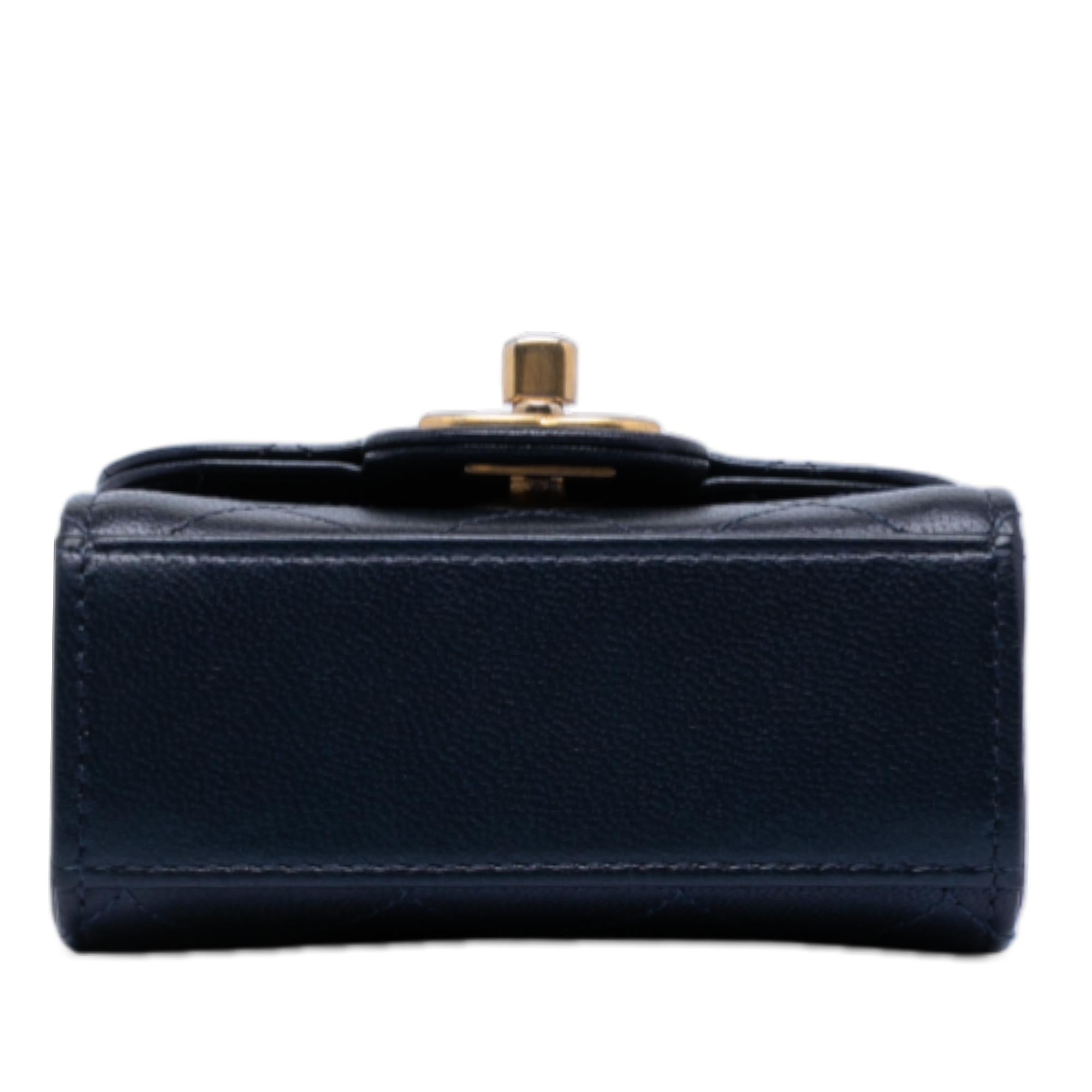 Chanel Mini Goatskin Chic Pearls Clutch On Chain