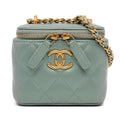 Chanel Mini Iridescent Lambskin Vanity Case with Chain (SHG-2sIpMm)