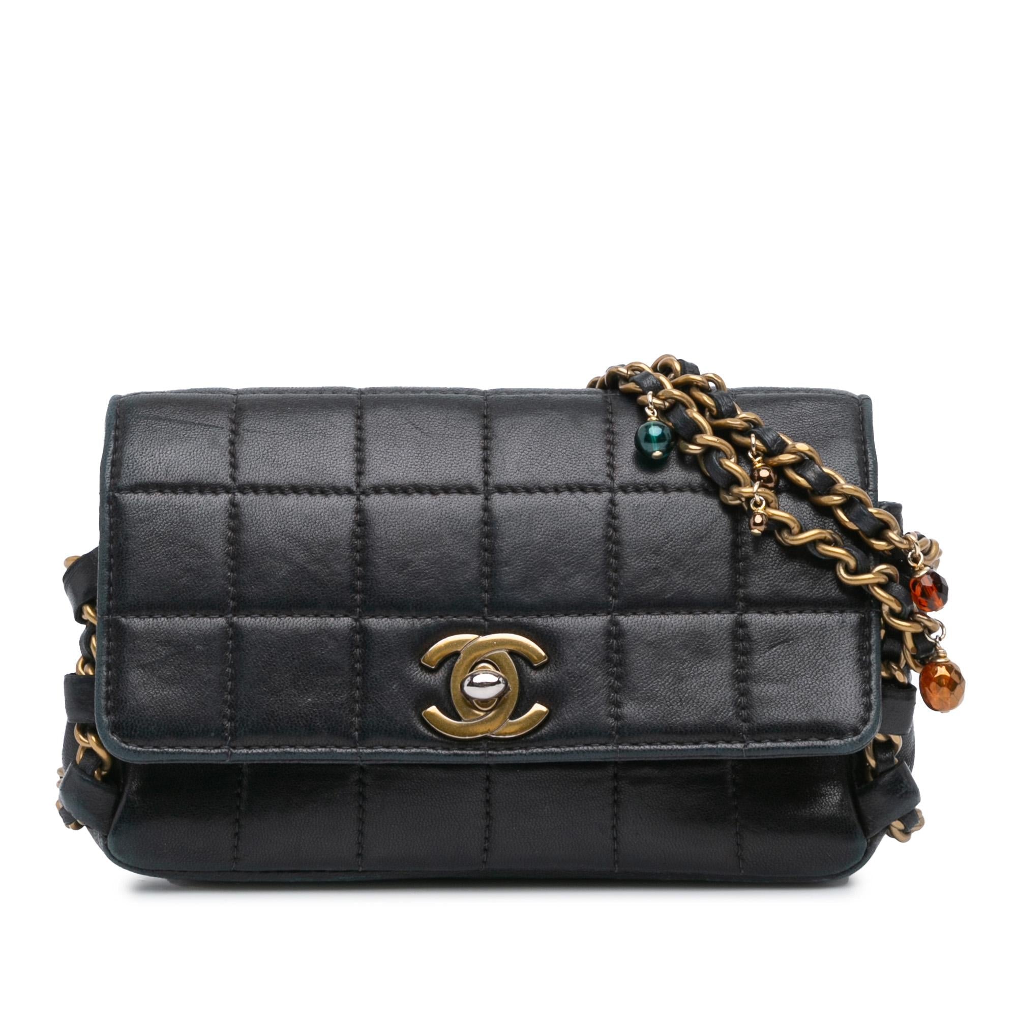 Chanel Mini Lambskin Choco Bar Chain Charms Flap (SHG-fLjuBx)