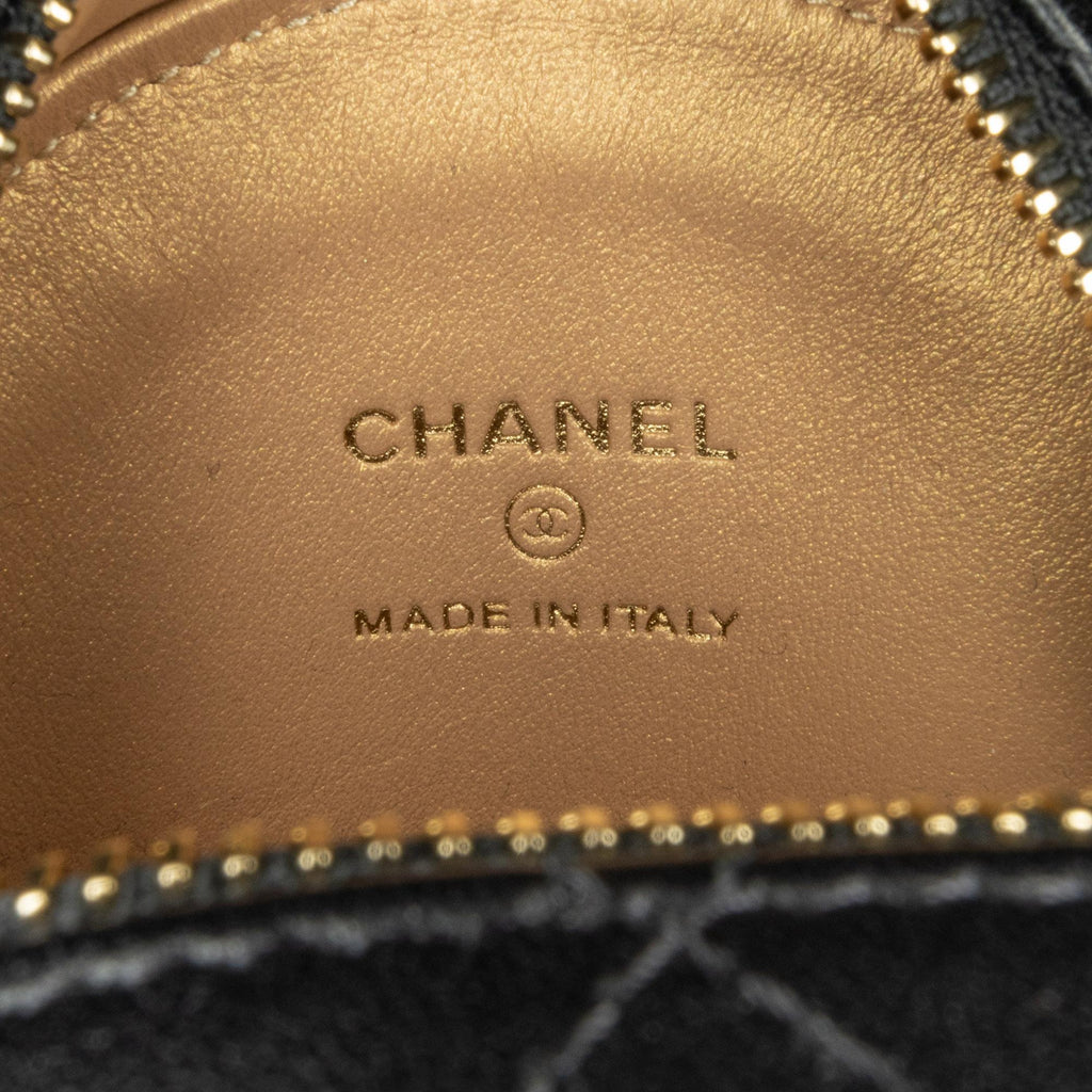 Chanel Mini Lambskin Golden Plate Round Clutch with Chain (SHG-WiHX9Q)
