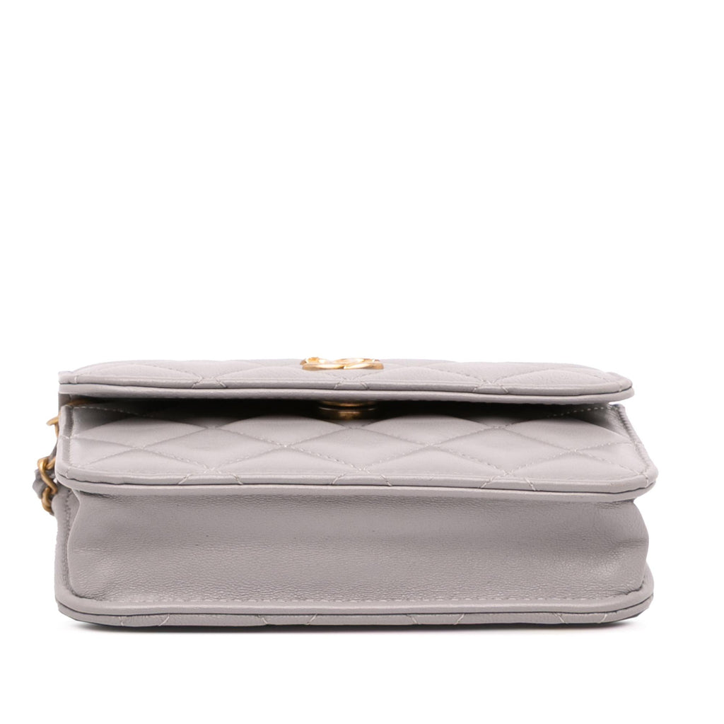 Chanel Mini Lambskin Pearl Crush Clutch On Chain