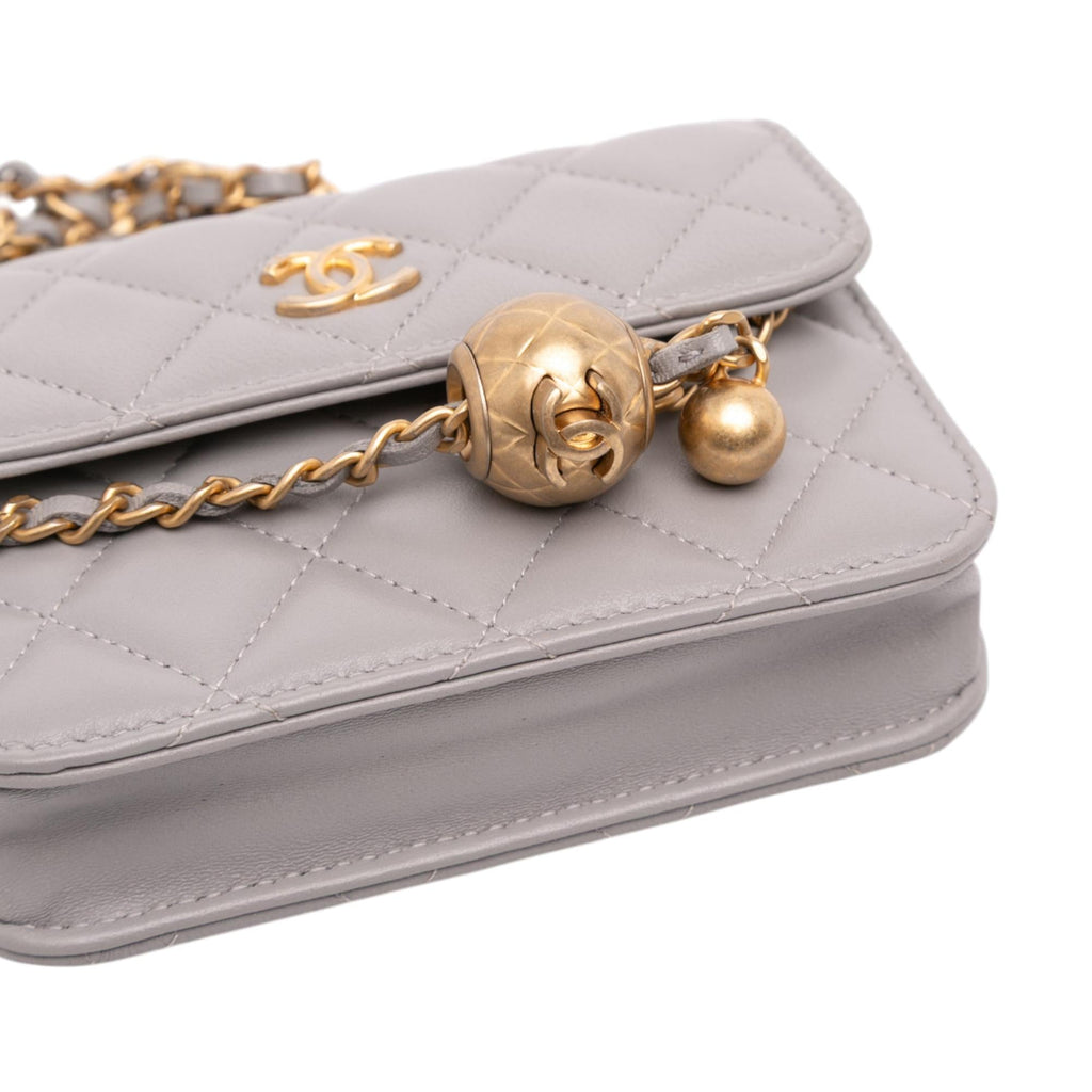 Chanel Mini Lambskin Pearl Crush Clutch On Chain