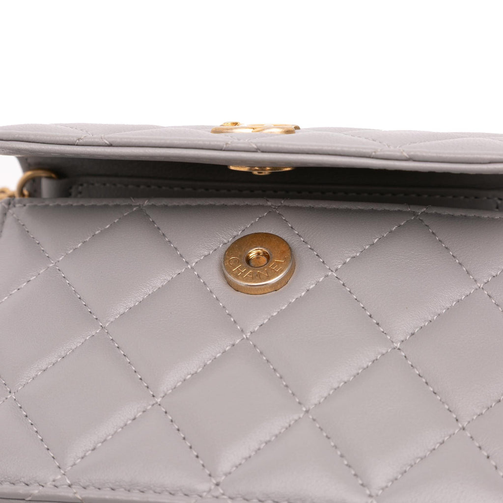 Chanel Mini Lambskin Pearl Crush Clutch On Chain