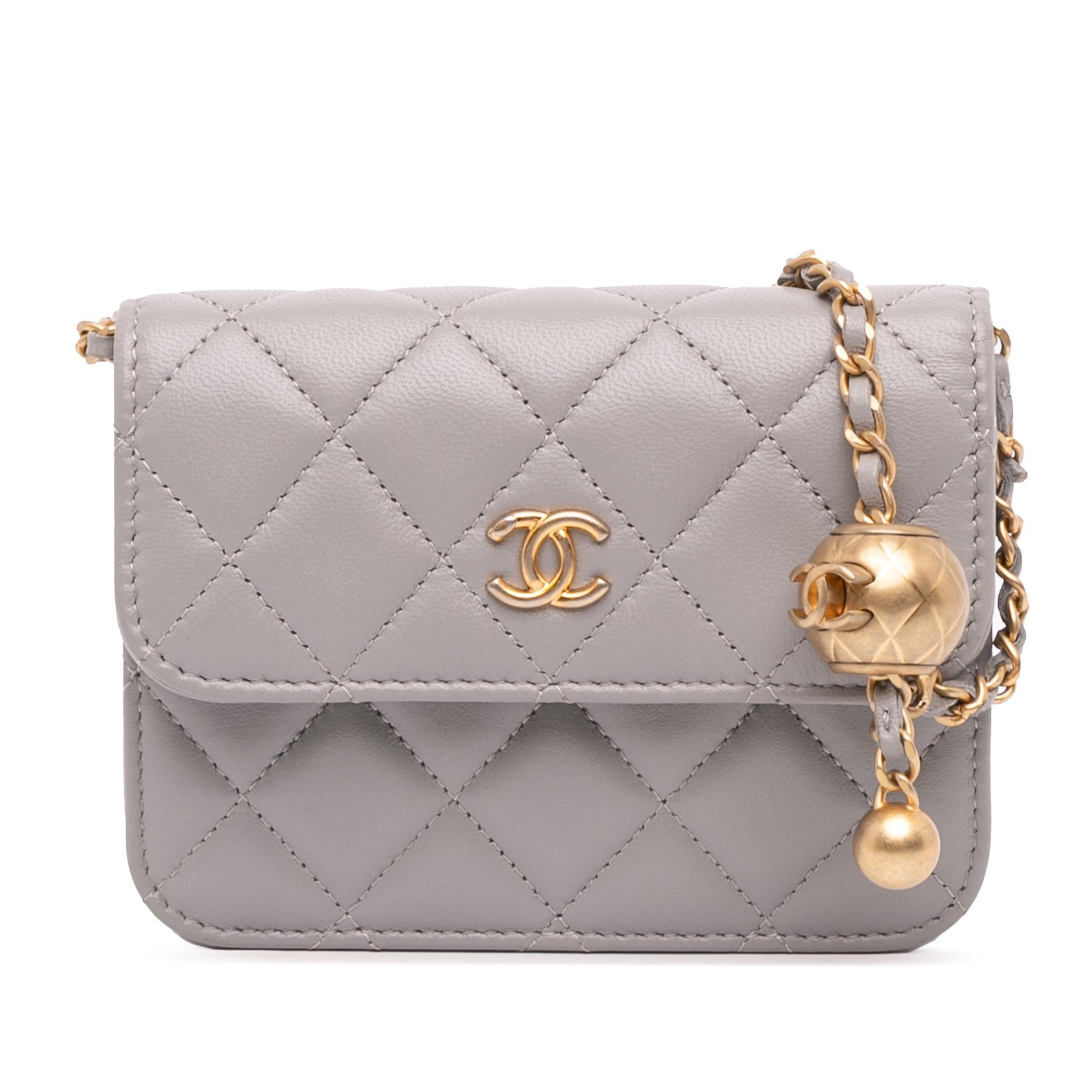 Chanel Mini Lambskin Pearl Crush Clutch On Chain