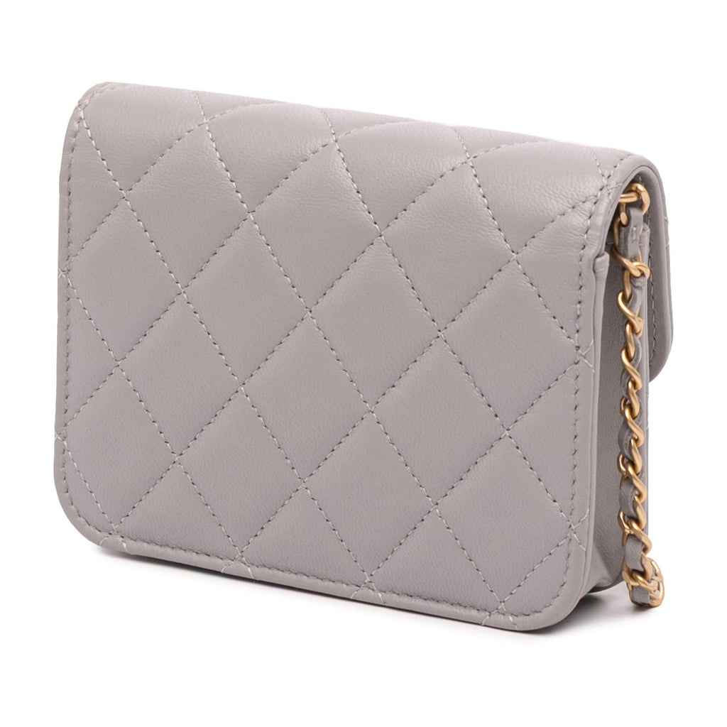 Chanel Mini Lambskin Pearl Crush Clutch On Chain