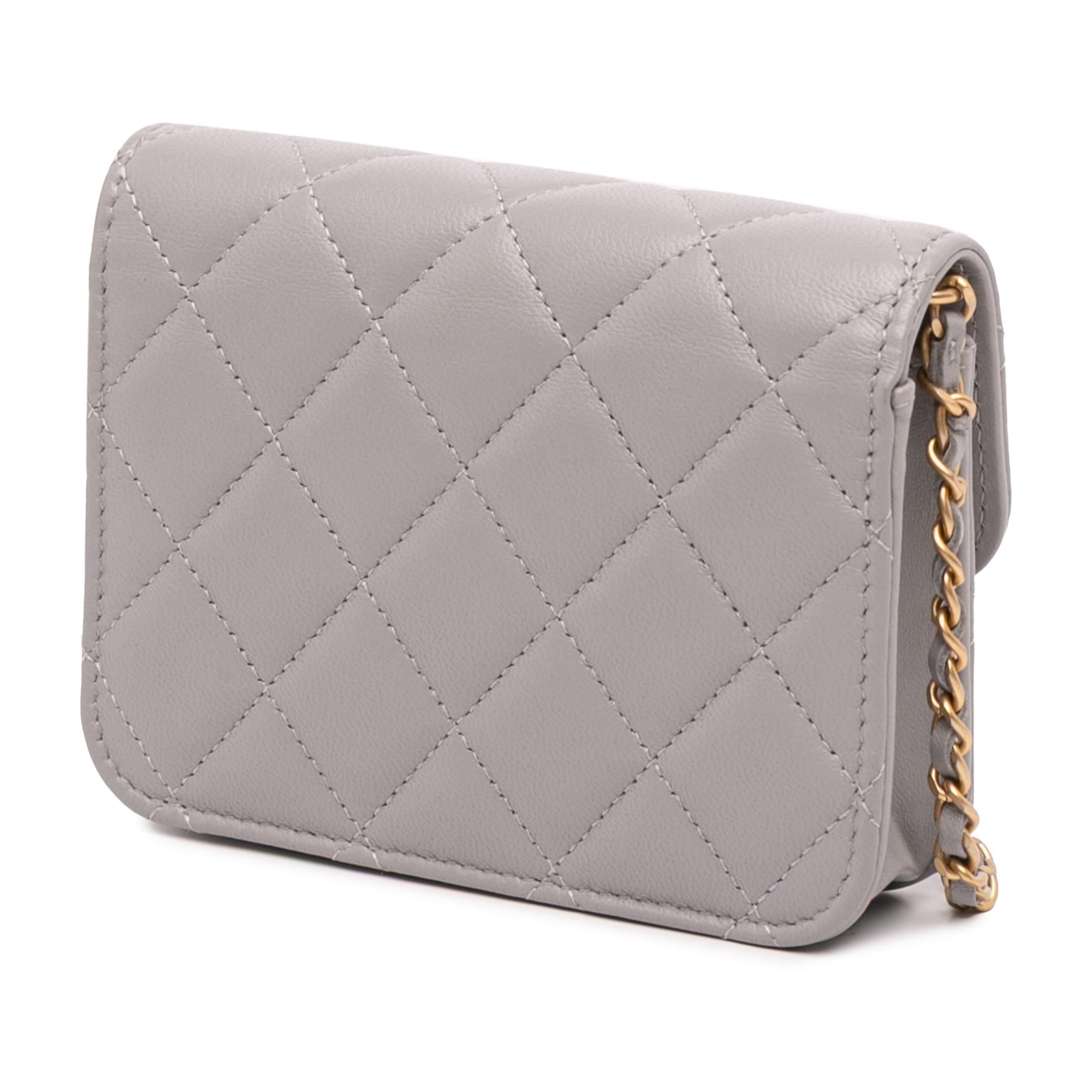 Chanel Mini Lambskin Pearl Crush Clutch On Chain