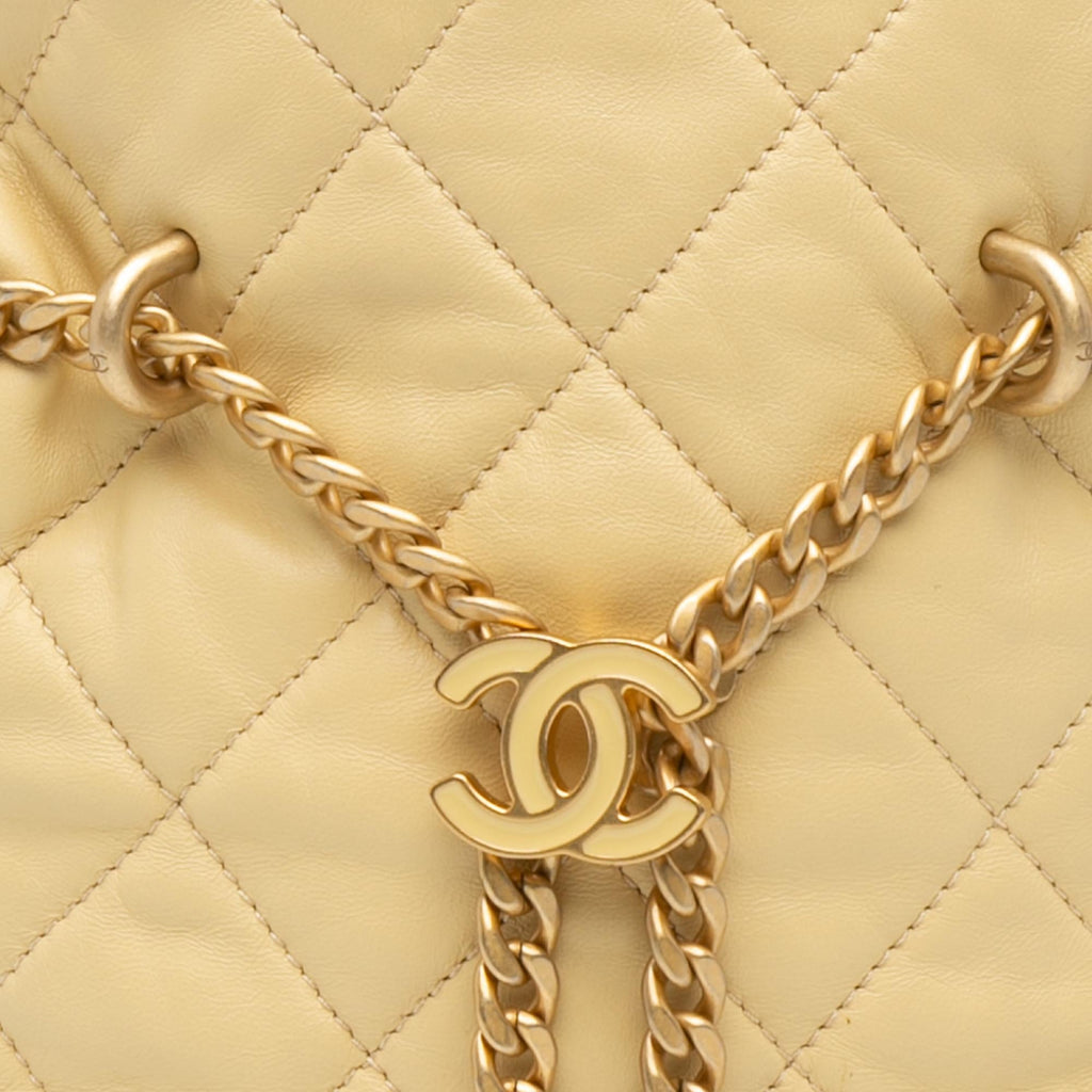 Chanel Mini Lambskin Pending CC Bucket Bag