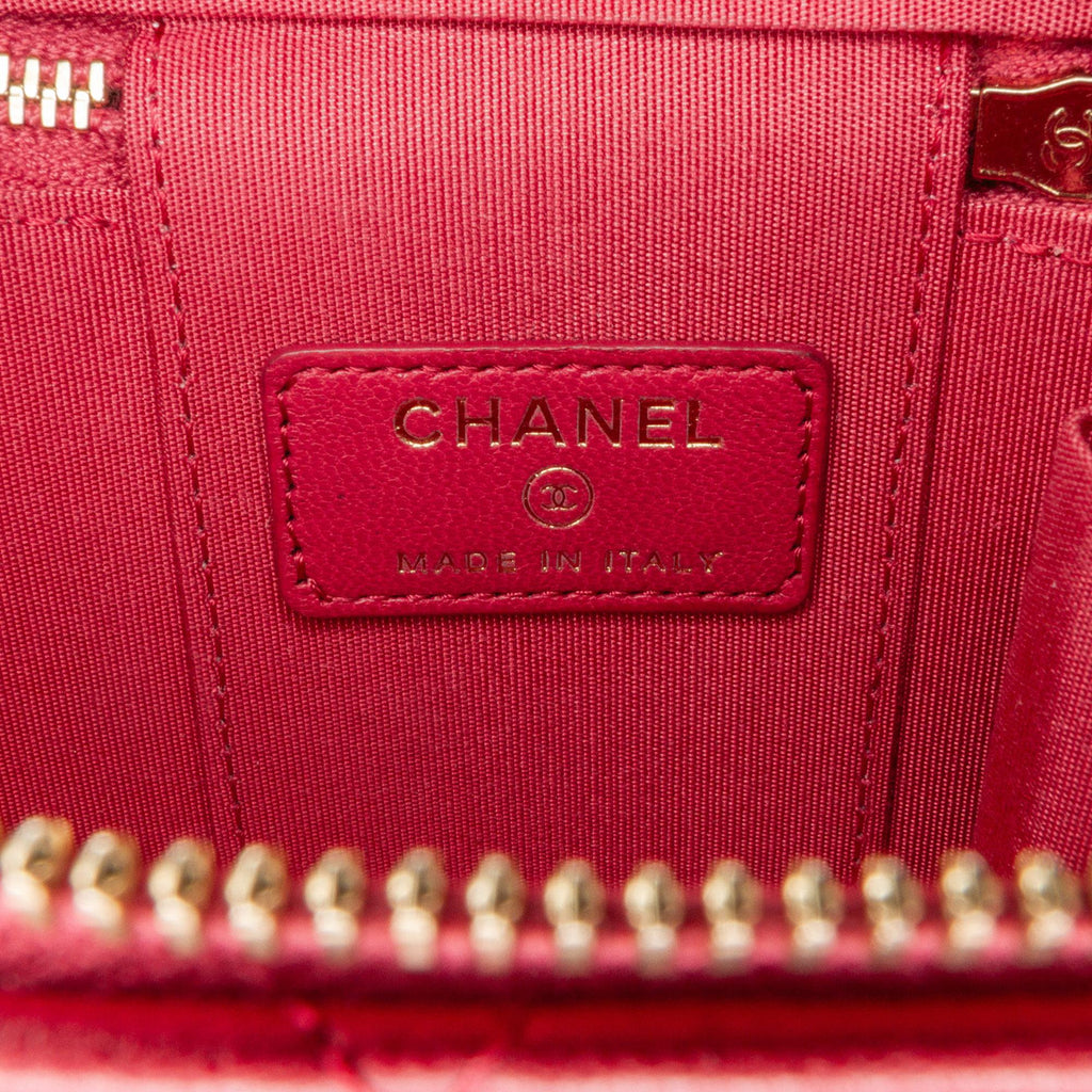 Chanel Mini Lambskin Top Handle Vanity Case with Chain (SHG-aE49jN)